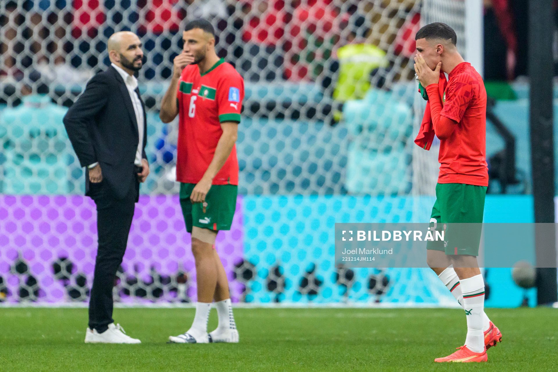 Bilal El Khannouss of Morocco looks dejected