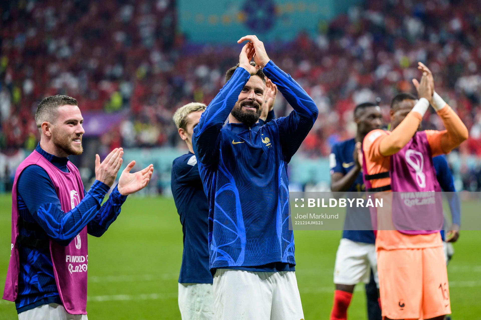 Olivier Giroud of France celebrates