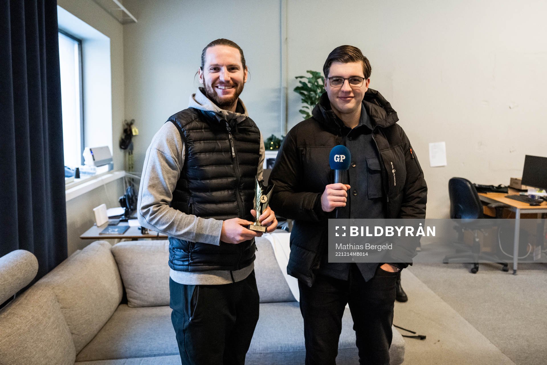 Ahlafors Daniel Tidstrand tar emot Göteborgs Postens pris