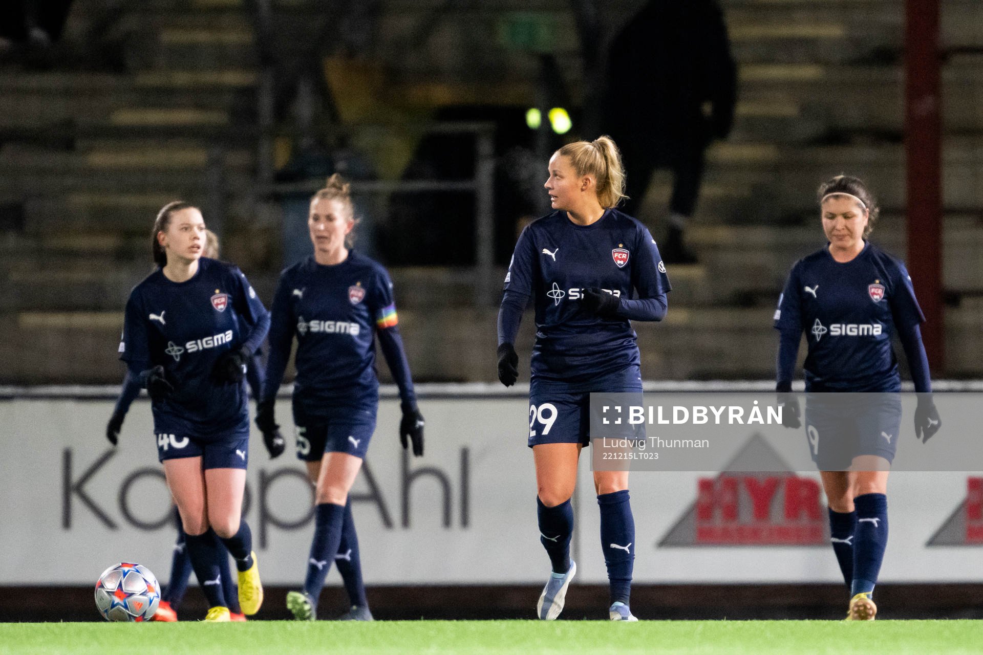 Olivia Holdt of Rosengård looks dejected