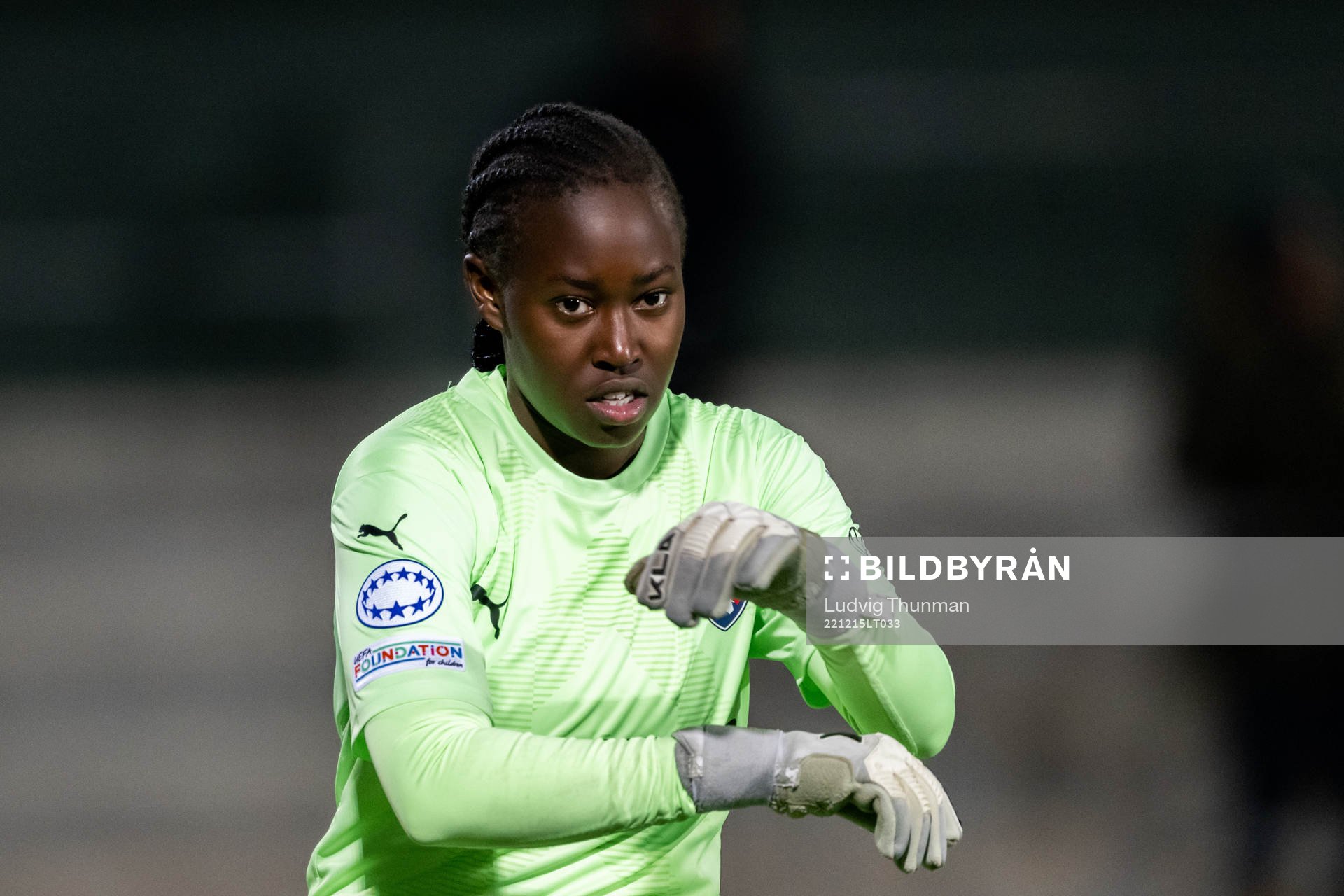 Goalkeeper Angel Mukasa of Rosengård