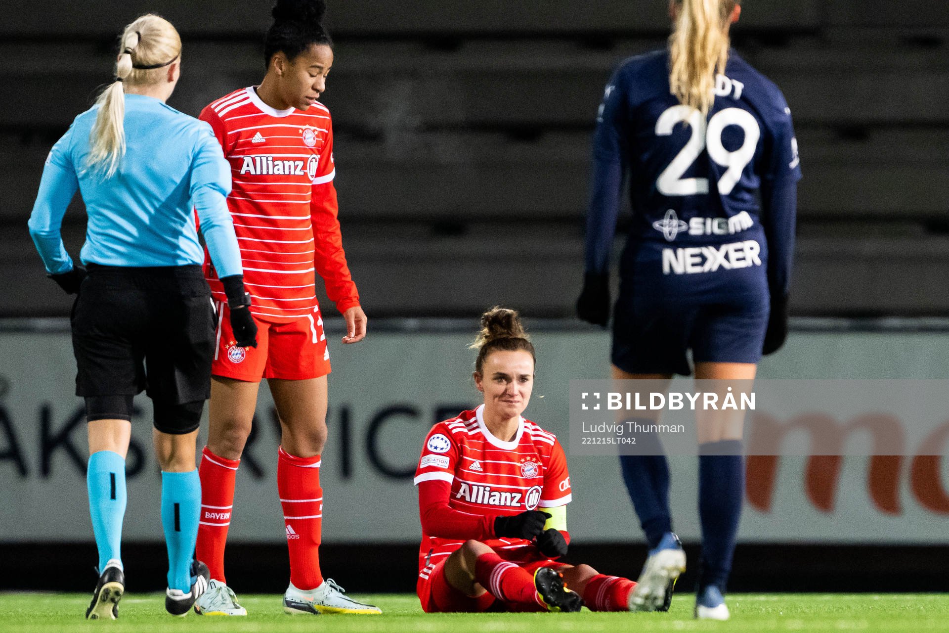 Lina Magull of Bayern in pain
