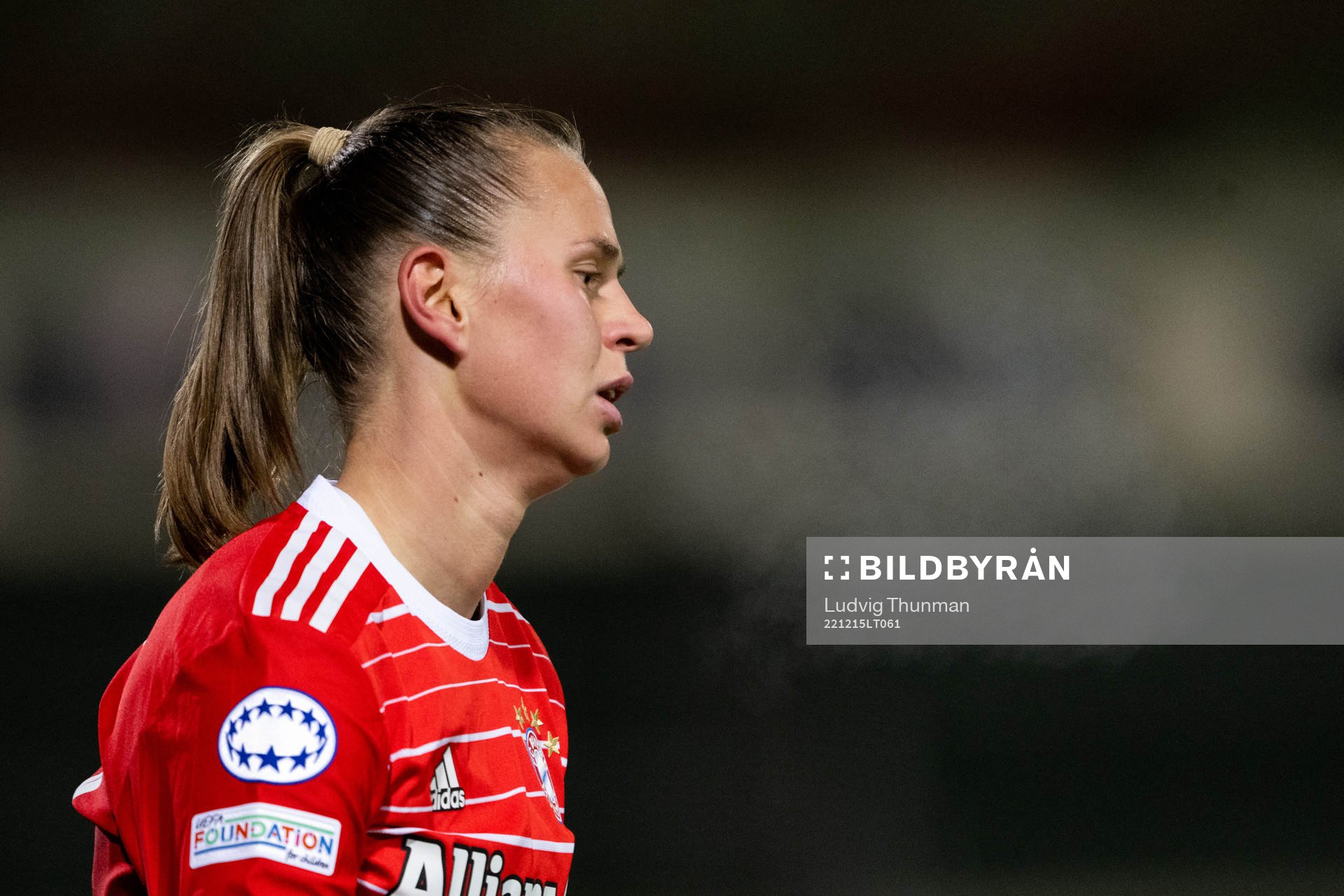 Klara Buhl of Bayern during the UEFA Women's Champions League football match between FC Rosengård and Bayern Muenchen on December 15, 2022 in Malmö.