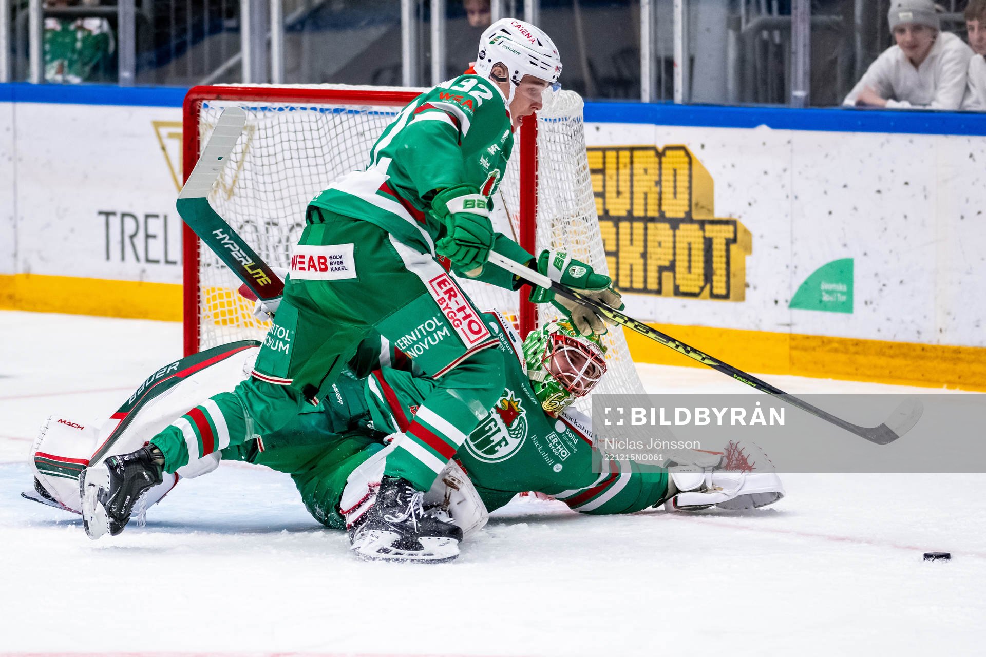 Rögles målvakt Christoffer Rifalk  och Oskar Hassel