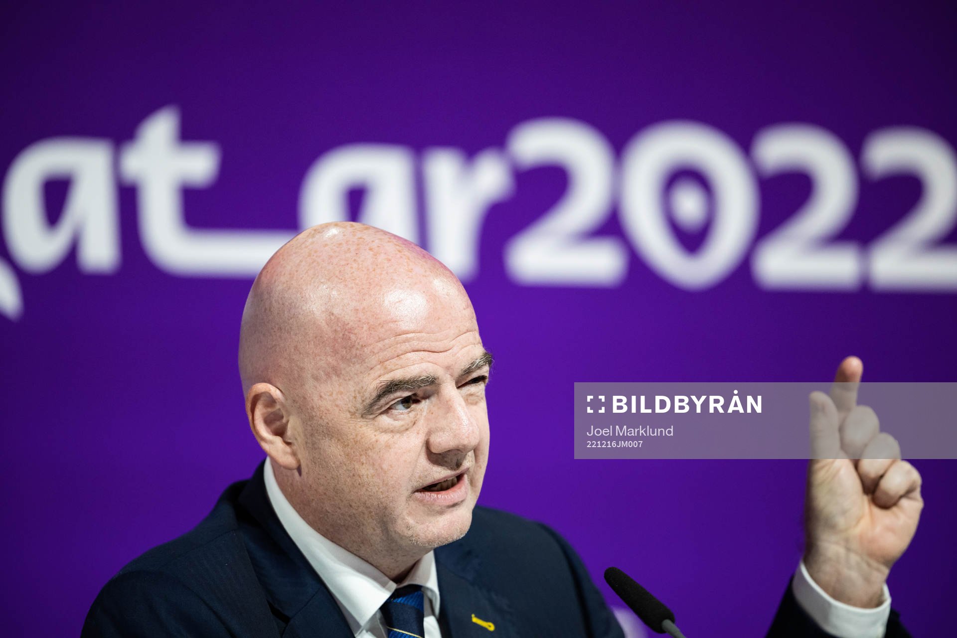 Gianni Infantino, president of FIFA, at a press conference