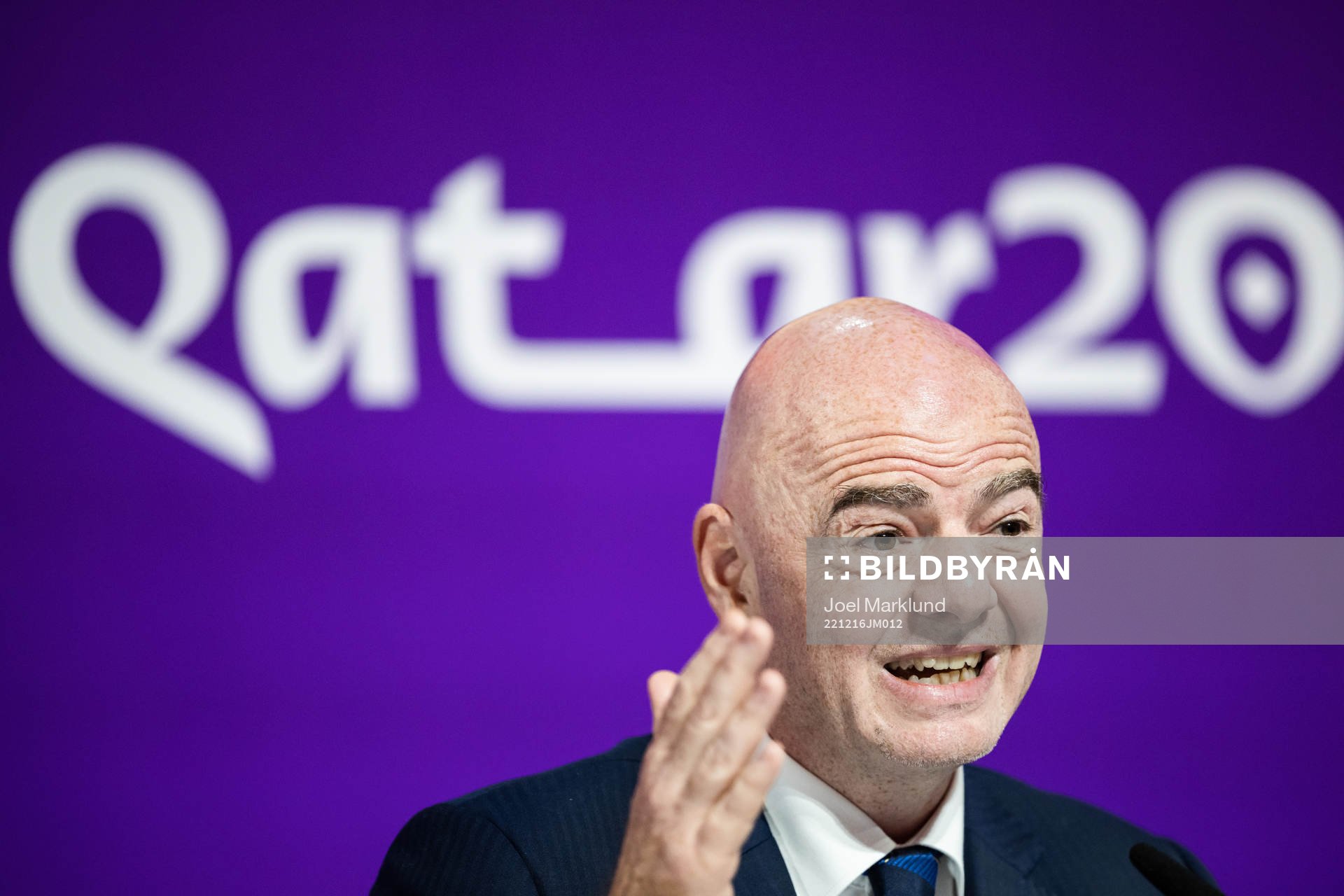 Gianni Infantino, president of FIFA, at a press conference