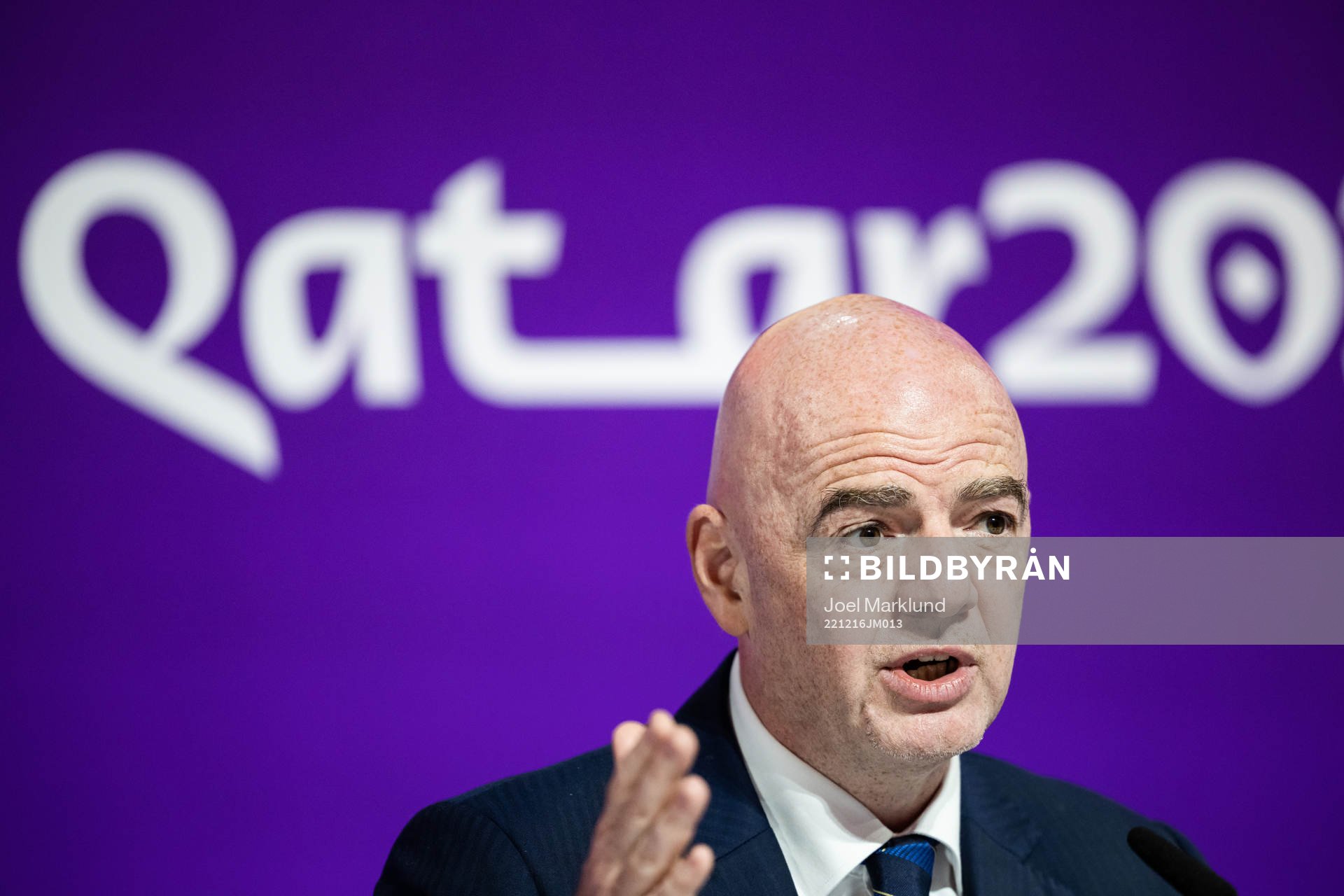 Gianni Infantino, president of FIFA, at a press conference