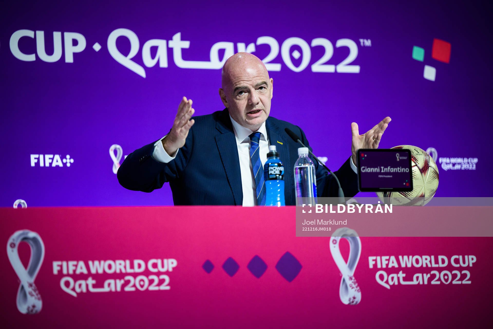 Gianni Infantino, president of FIFA, at a press conference