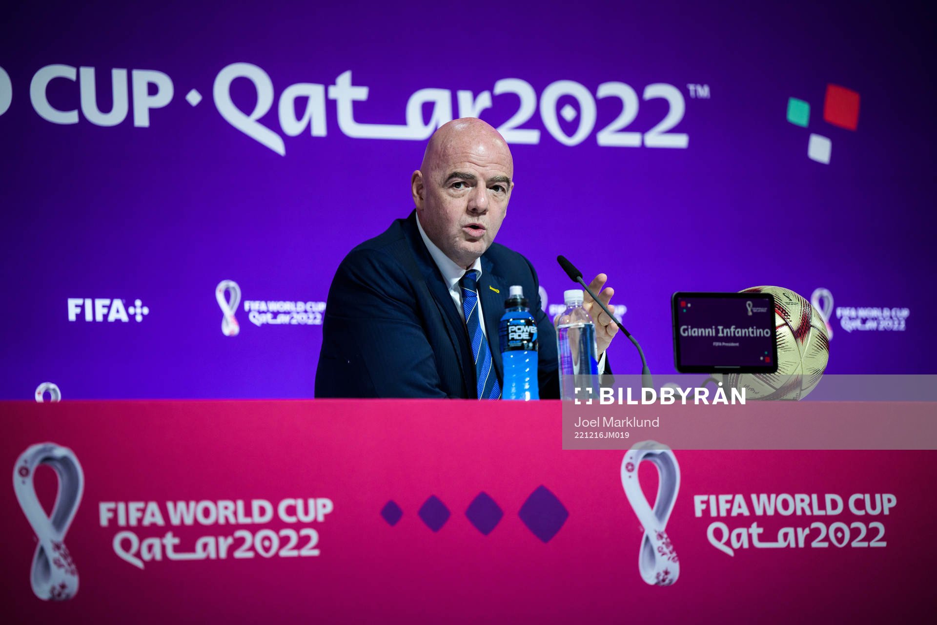 Gianni Infantino, president of FIFA, at a press conference