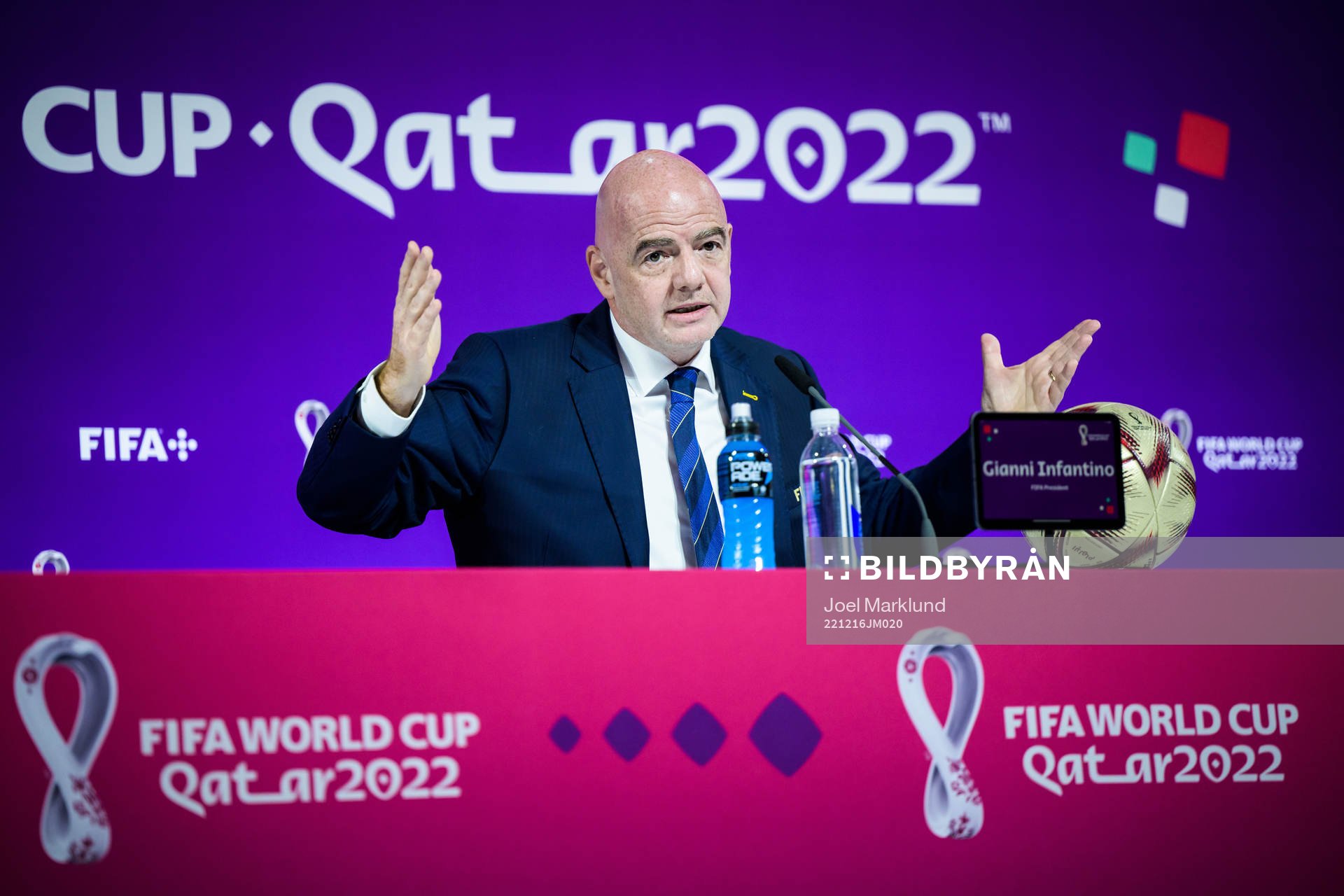 Gianni Infantino, president of FIFA, at a press conference