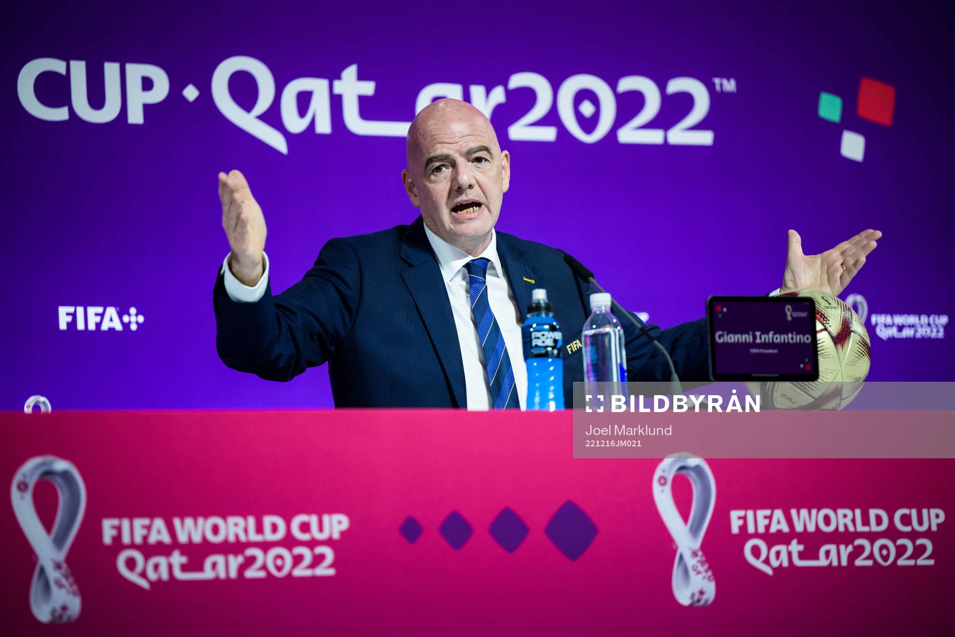 Gianni Infantino, president of FIFA, at a press conference