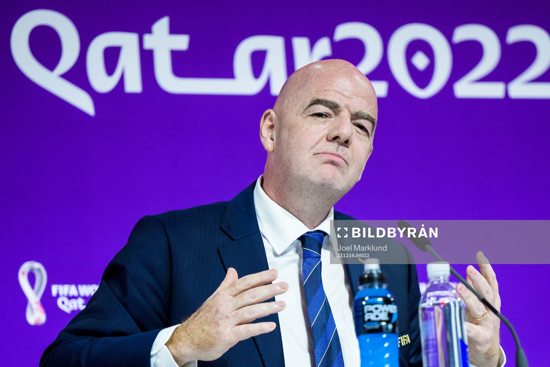 Gianni Infantino, president of FIFA, at a press conference
