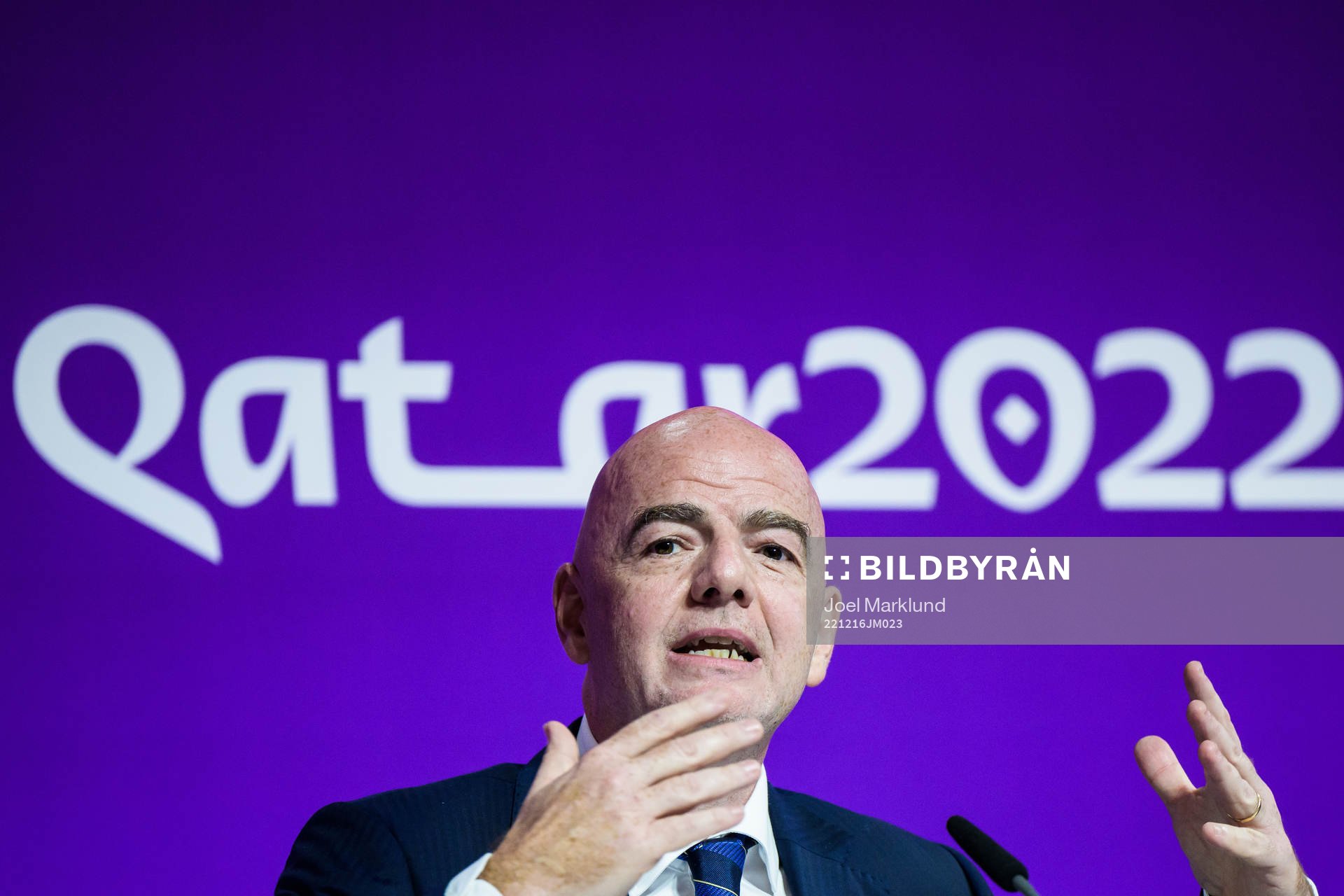 Gianni Infantino, president of FIFA, at a press conference
