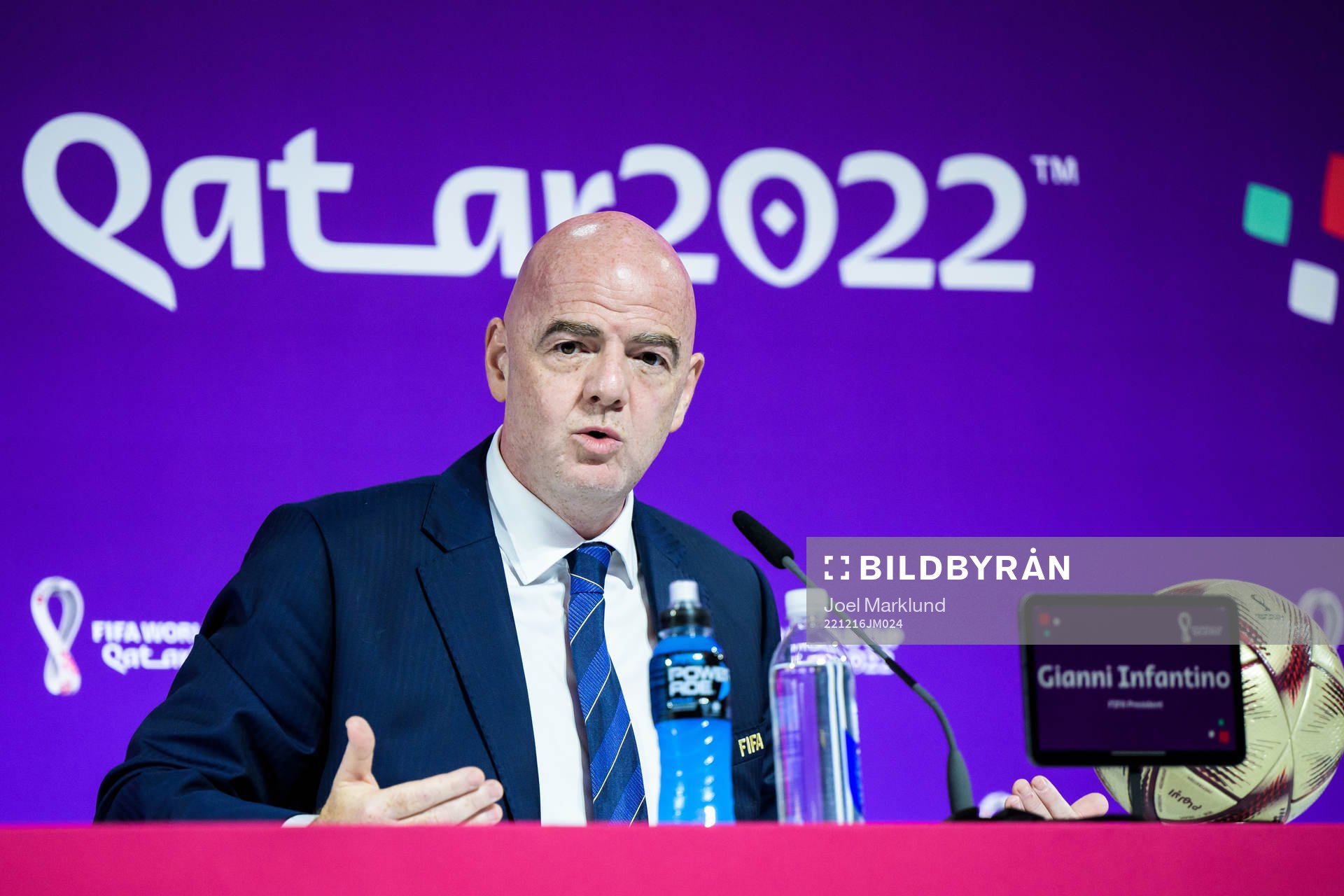 Gianni Infantino, president of FIFA, at a press conference