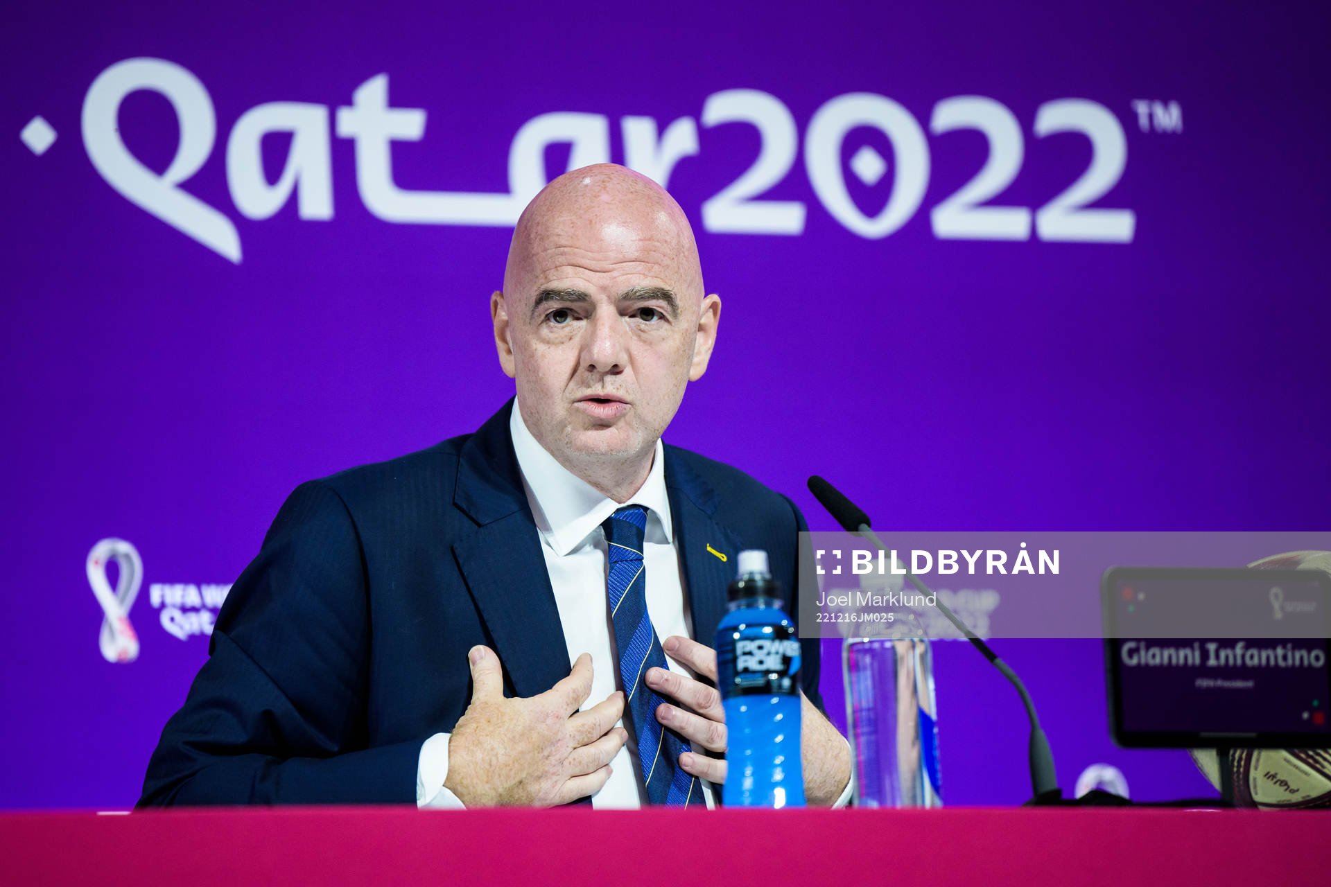 Gianni Infantino, president of FIFA, at a press conference