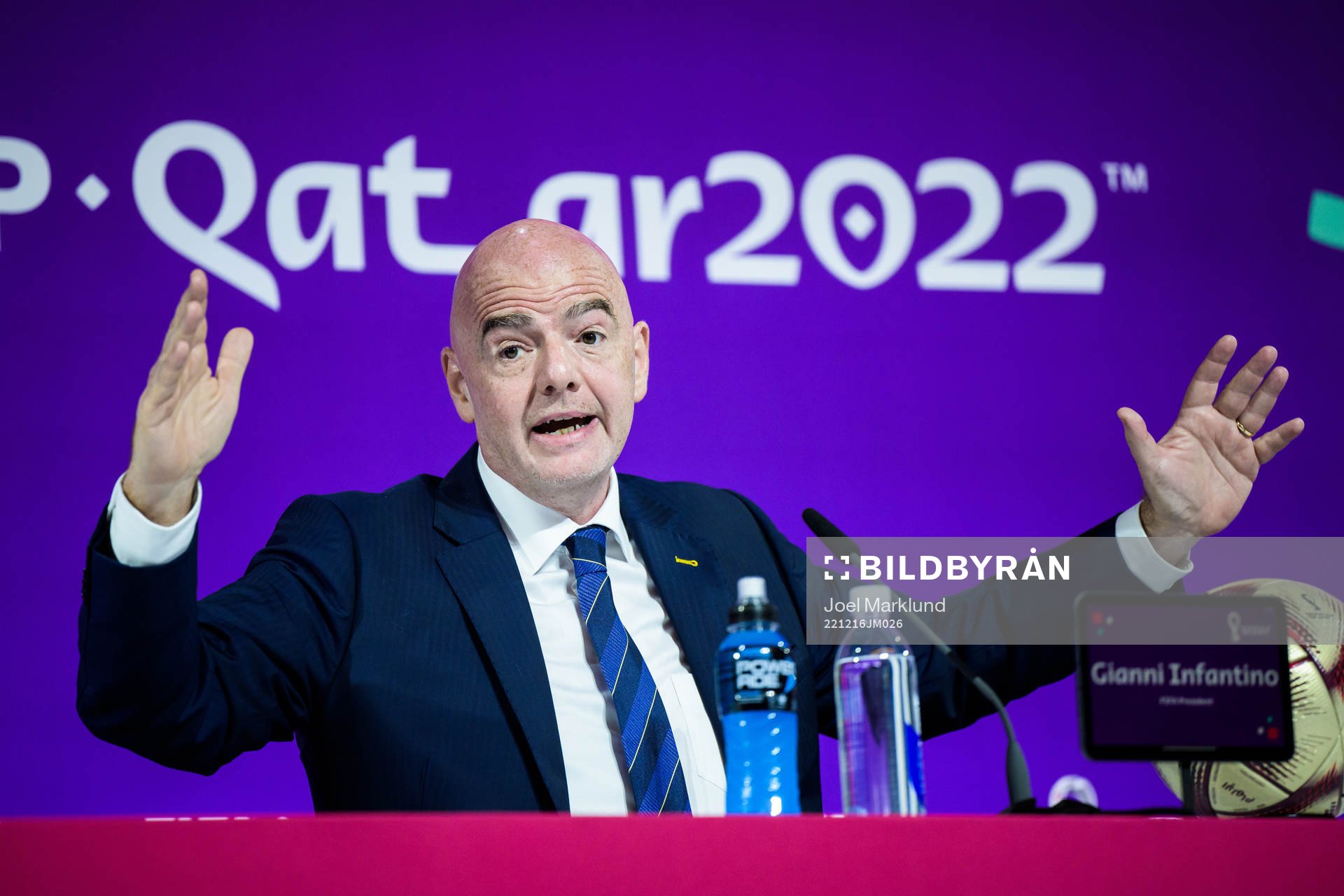 Gianni Infantino, president of FIFA, at a press conference