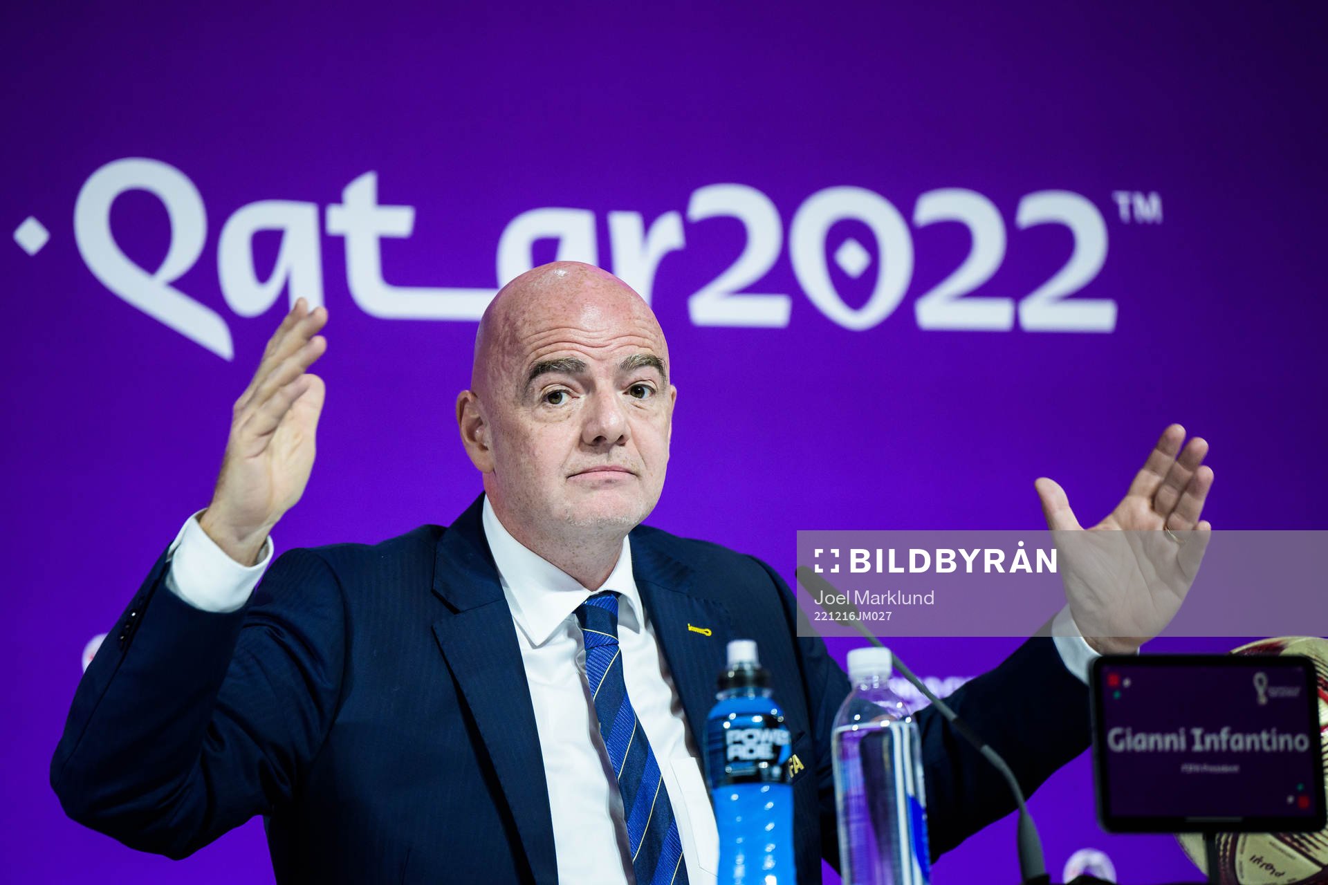 Gianni Infantino, president of FIFA, at a press conference