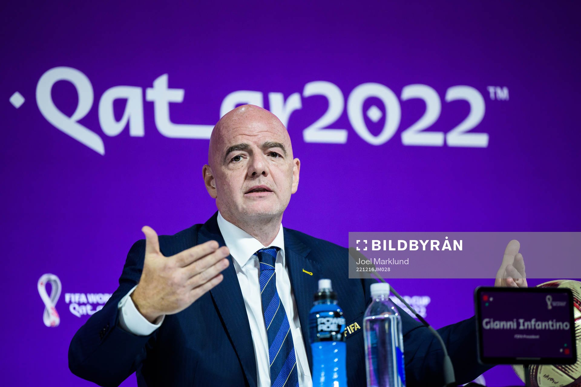 Gianni Infantino, president of FIFA, at a press conference
