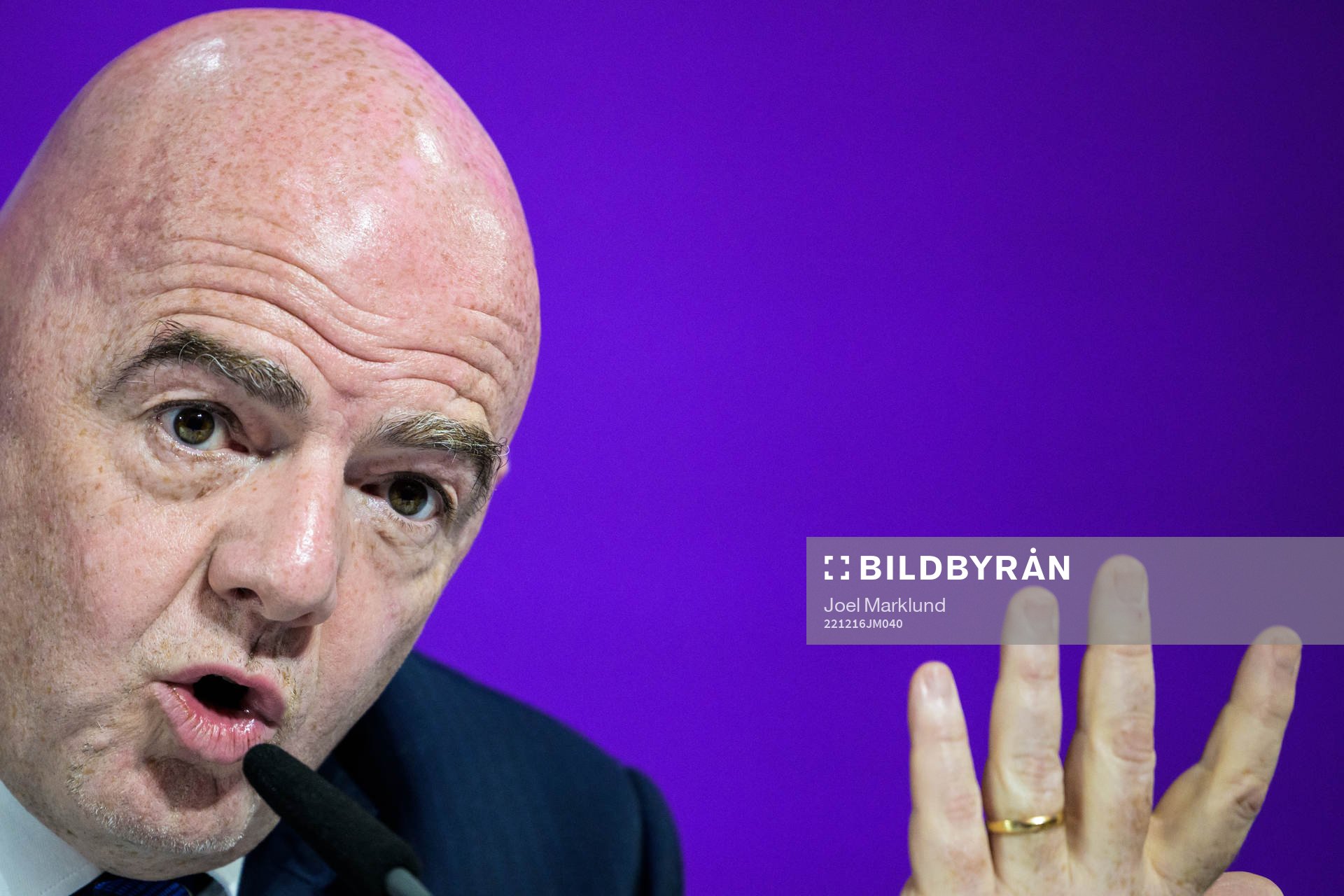 Gianni Infantino, president of FIFA, at a press conference