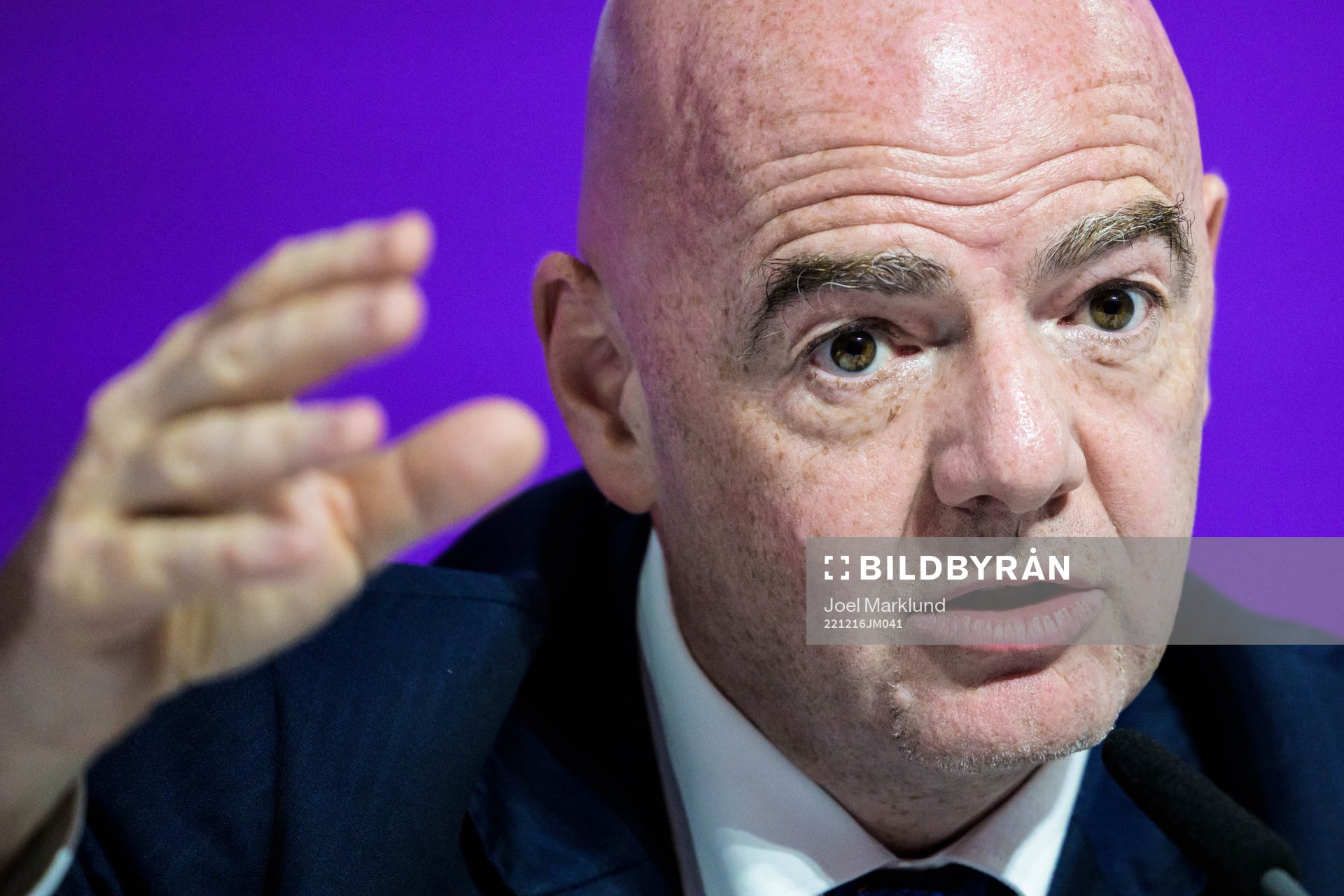 Gianni Infantino, president of FIFA, at a press conference