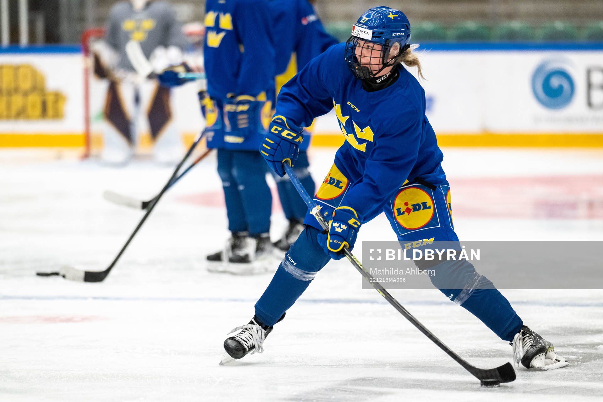 Elin Svensson of Sweden at a training session