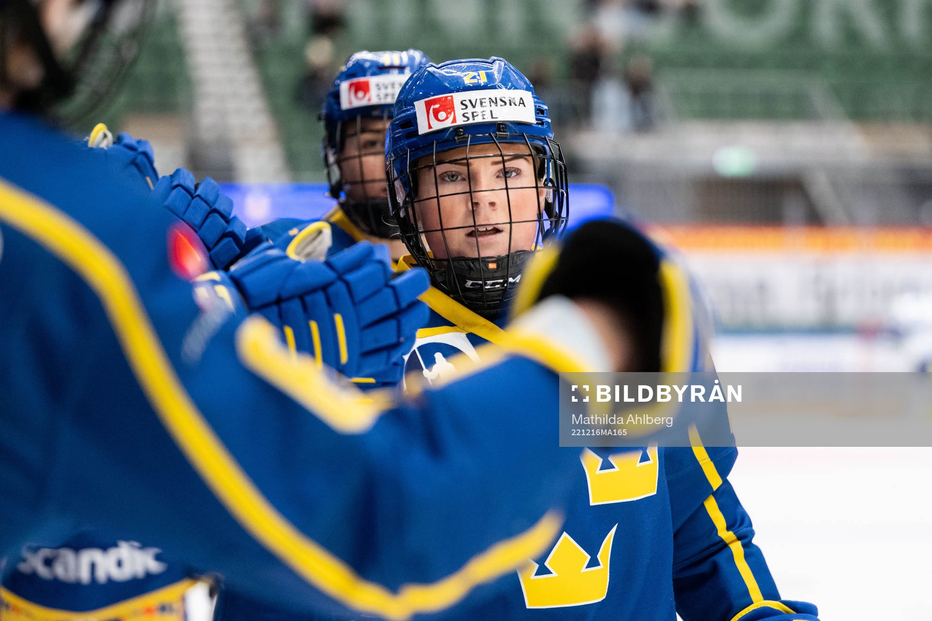 Lova Blom of Sweden celebrates