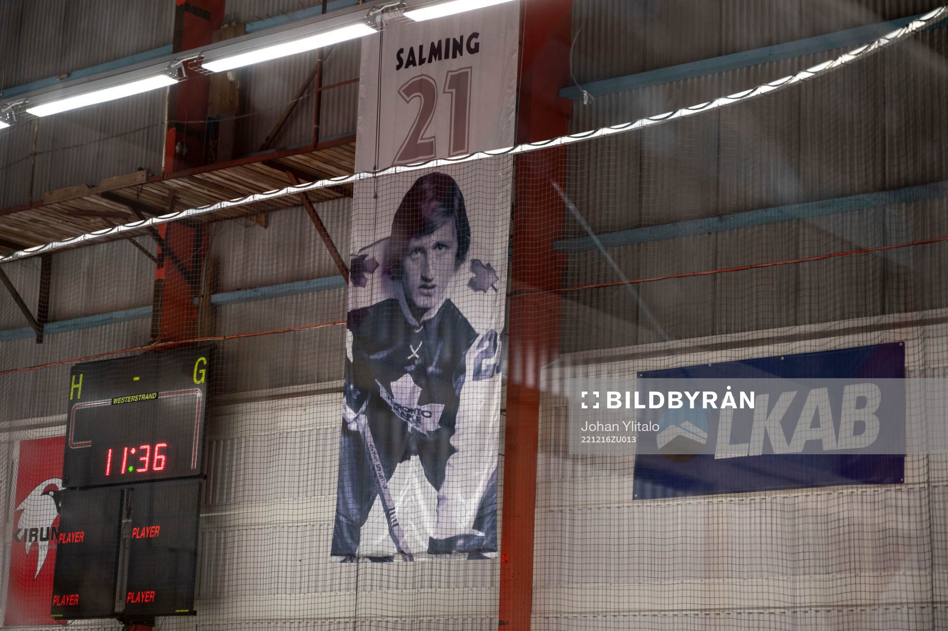 Börje Salming vepa i taket på Matojärvi ishall