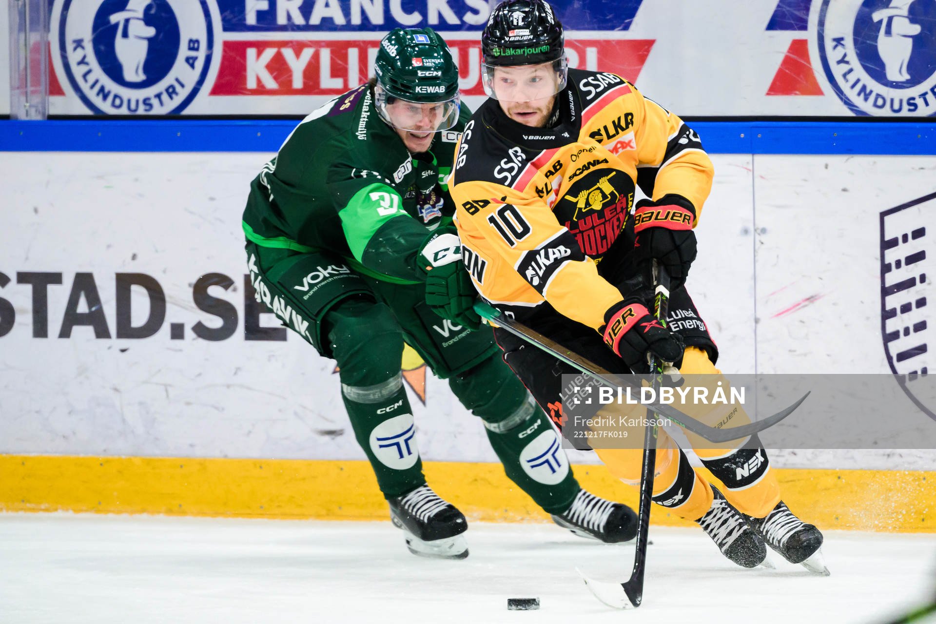Färjestads Carl Jakobsson och Luleås Einar Emanuelsson