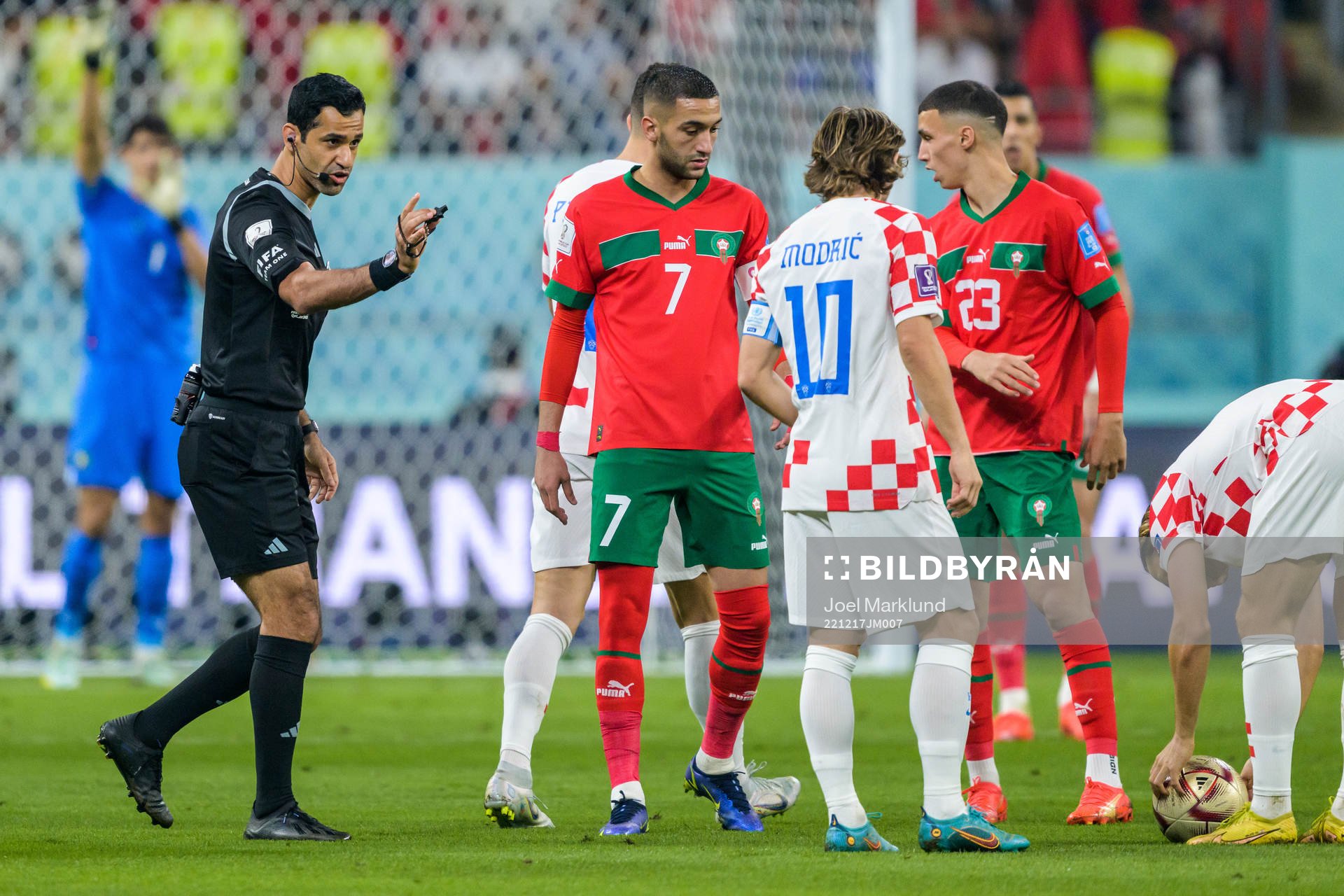 Referee Abdulrahman Al Jassim during the FIFA World Cup 2022 bronze medal match between Croatia and Morocco on December 17, 2022 in Doha.