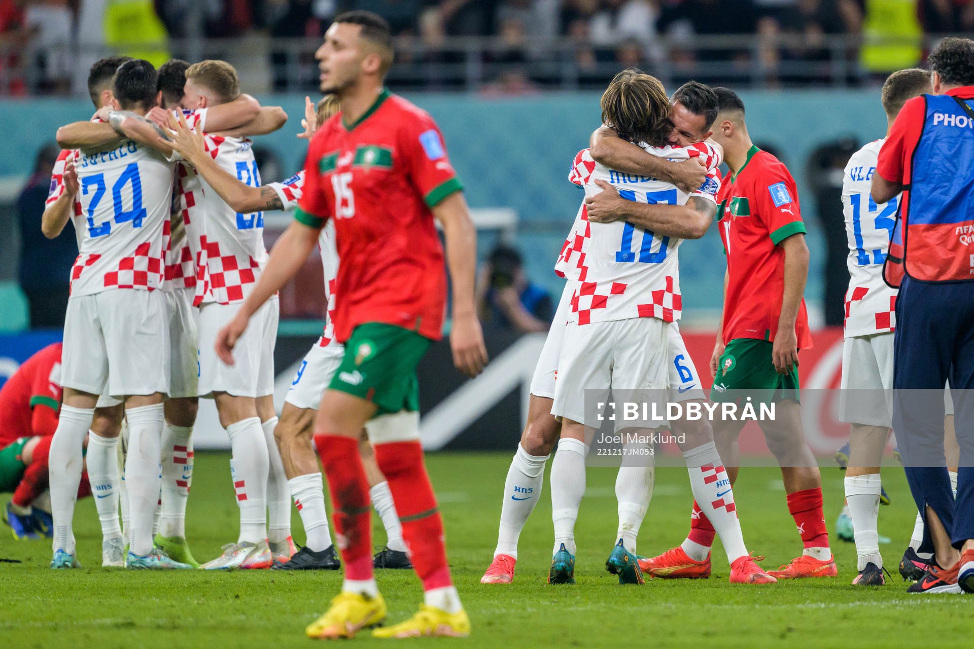 Luka Modric and Dejan Lovren of Croatia celebrate