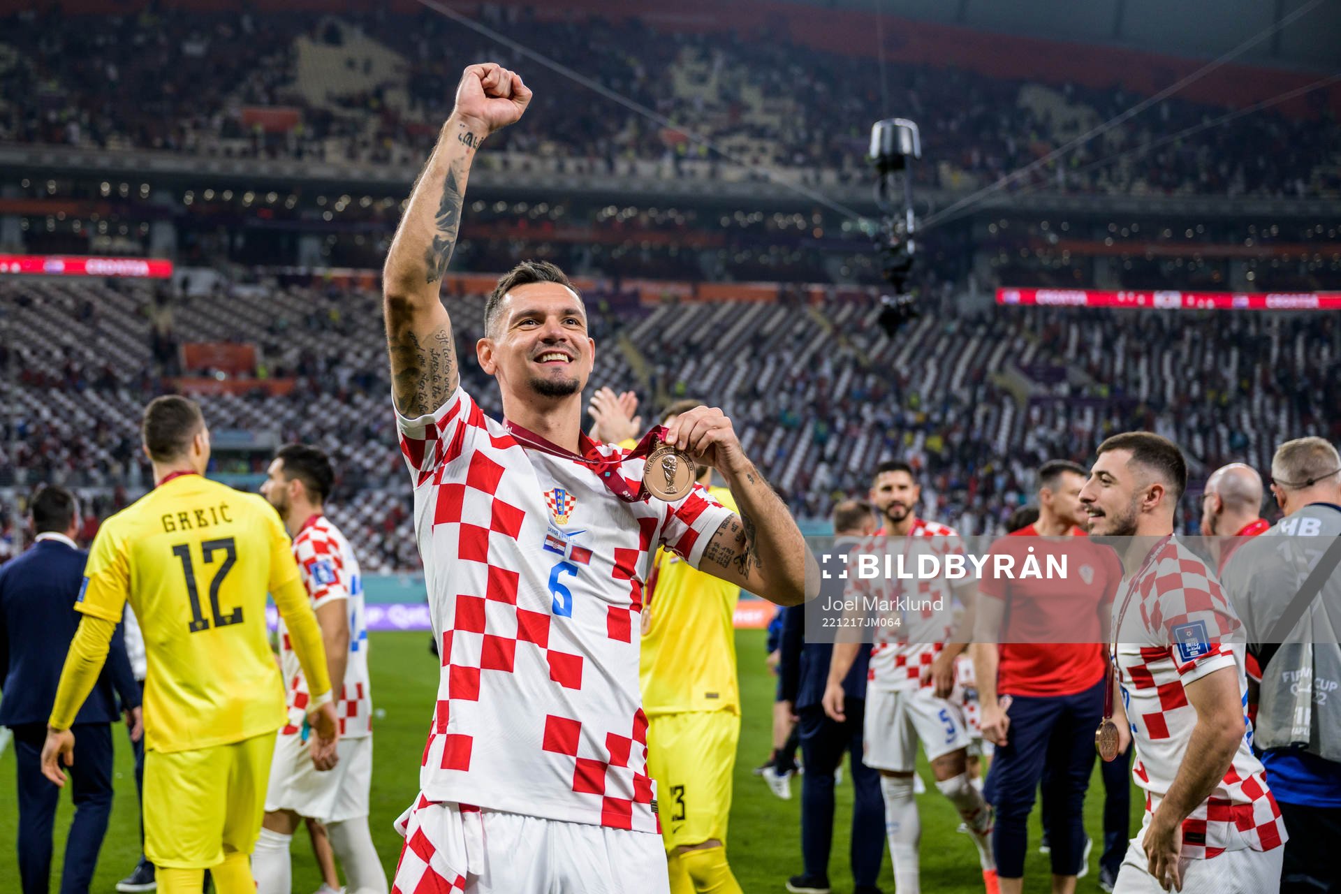Dejan Lovren of Croatia celebrates