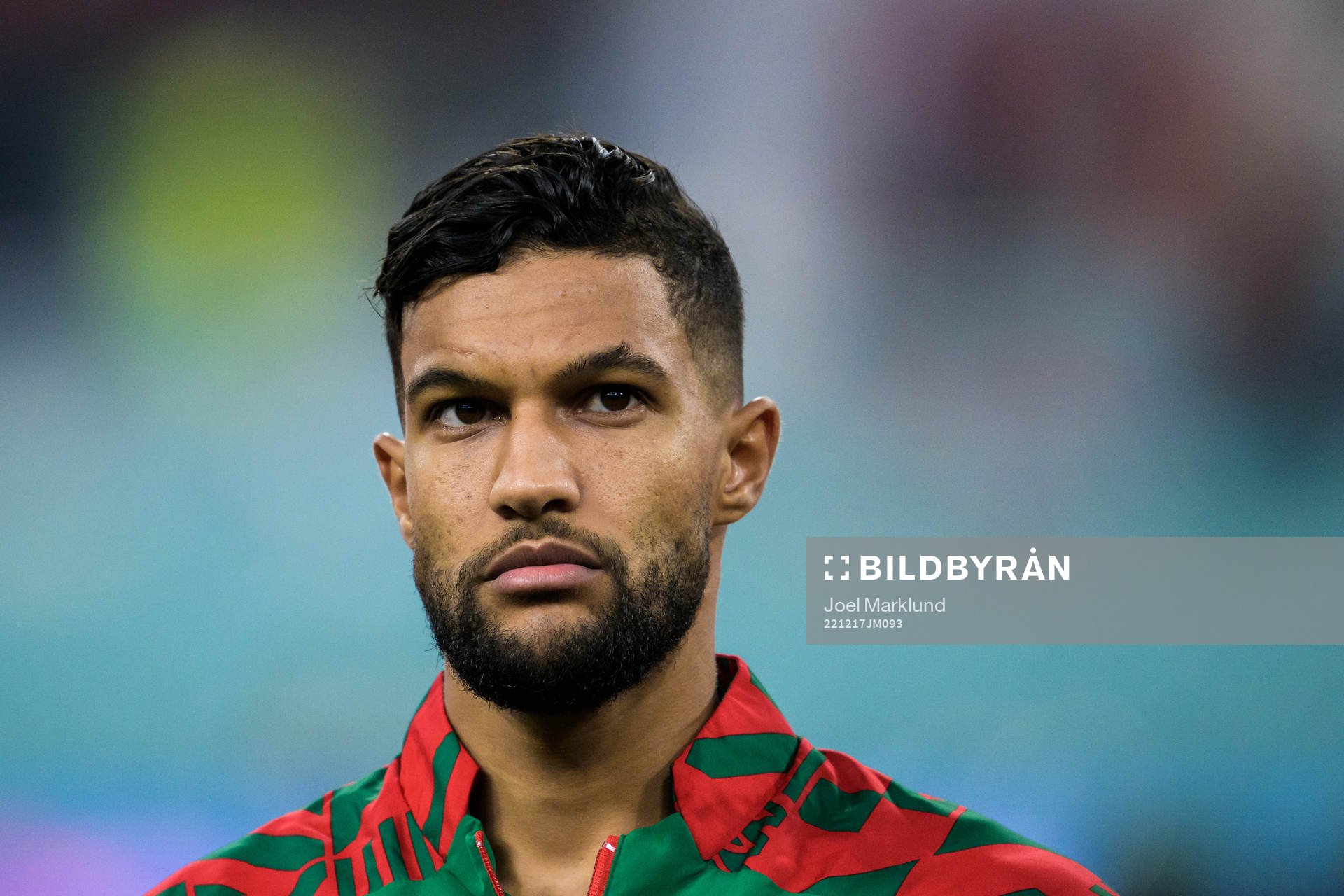 Yahya Attiat-Allah of Morocco ahead of the FIFA World Cup 2022 bronze medal match between Croatia and Morocco on December 17, 2022 in Doha.