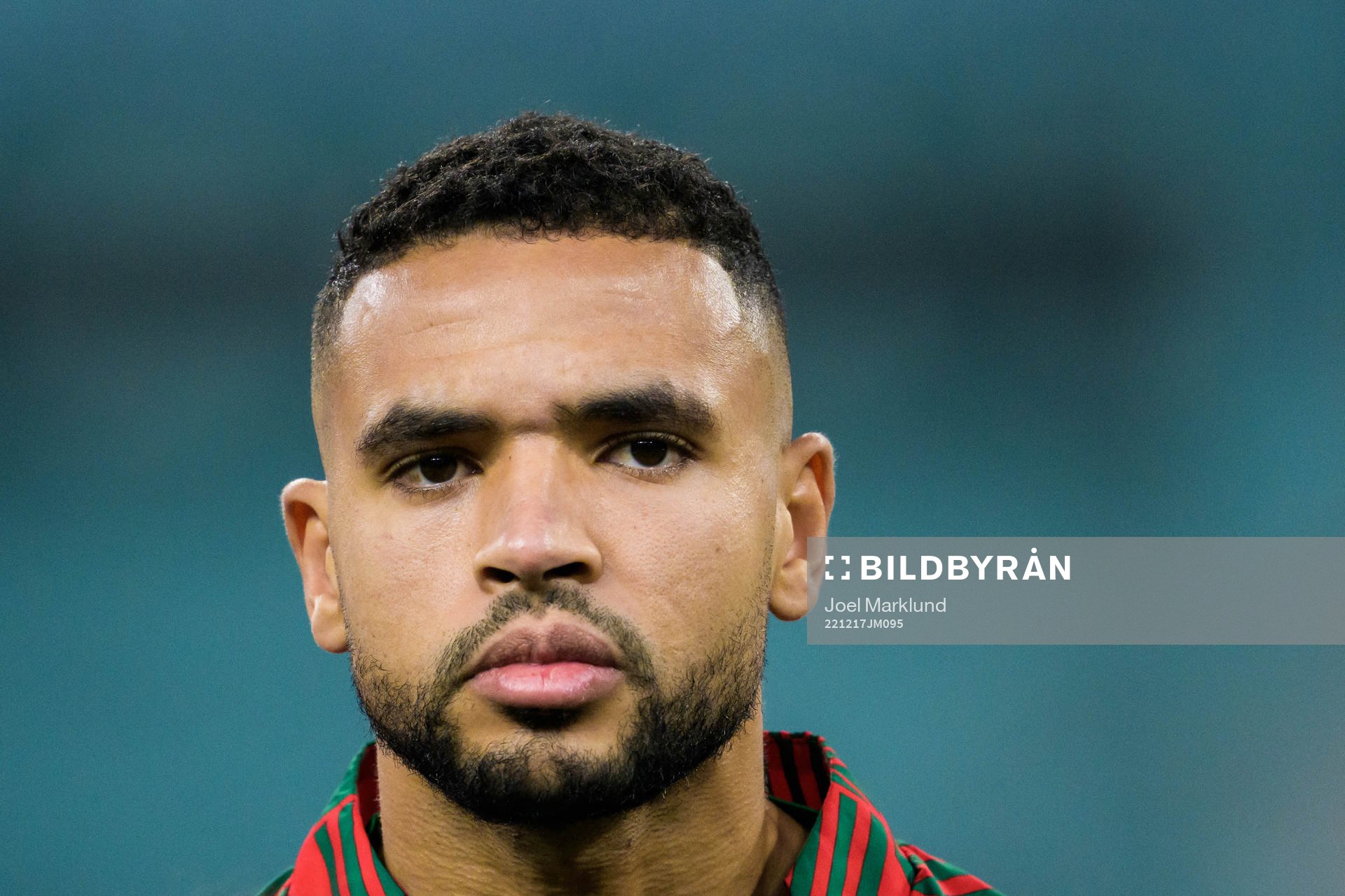 Youssef En-Nesyri of Morocco ahead of the FIFA World Cup 2022 bronze medal match between Croatia and Morocco on December 17, 2022 in Doha.