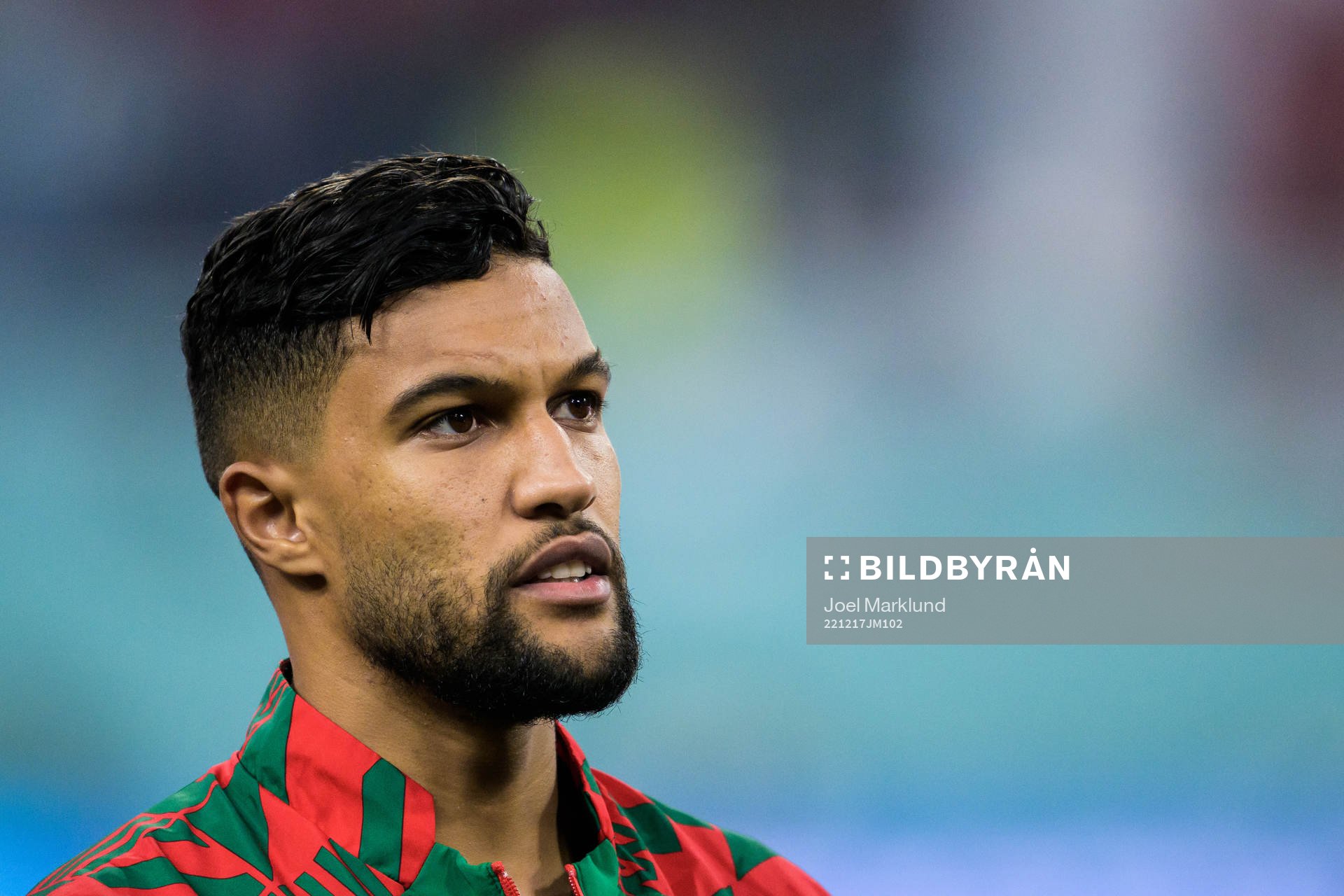 Yahya Attiat-Allah of Morocco ahead of the FIFA World Cup 2022 bronze medal match between Croatia and Morocco on December 17, 2022 in Doha.