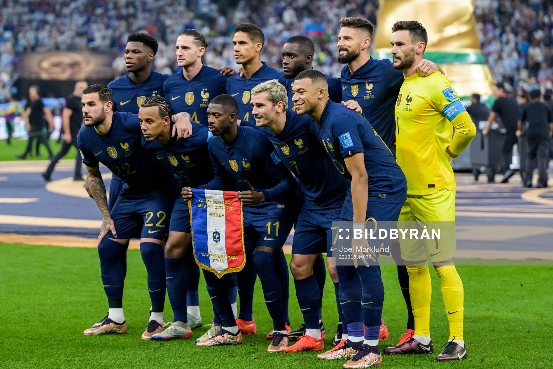 The starting eleven of France pose for a photo
