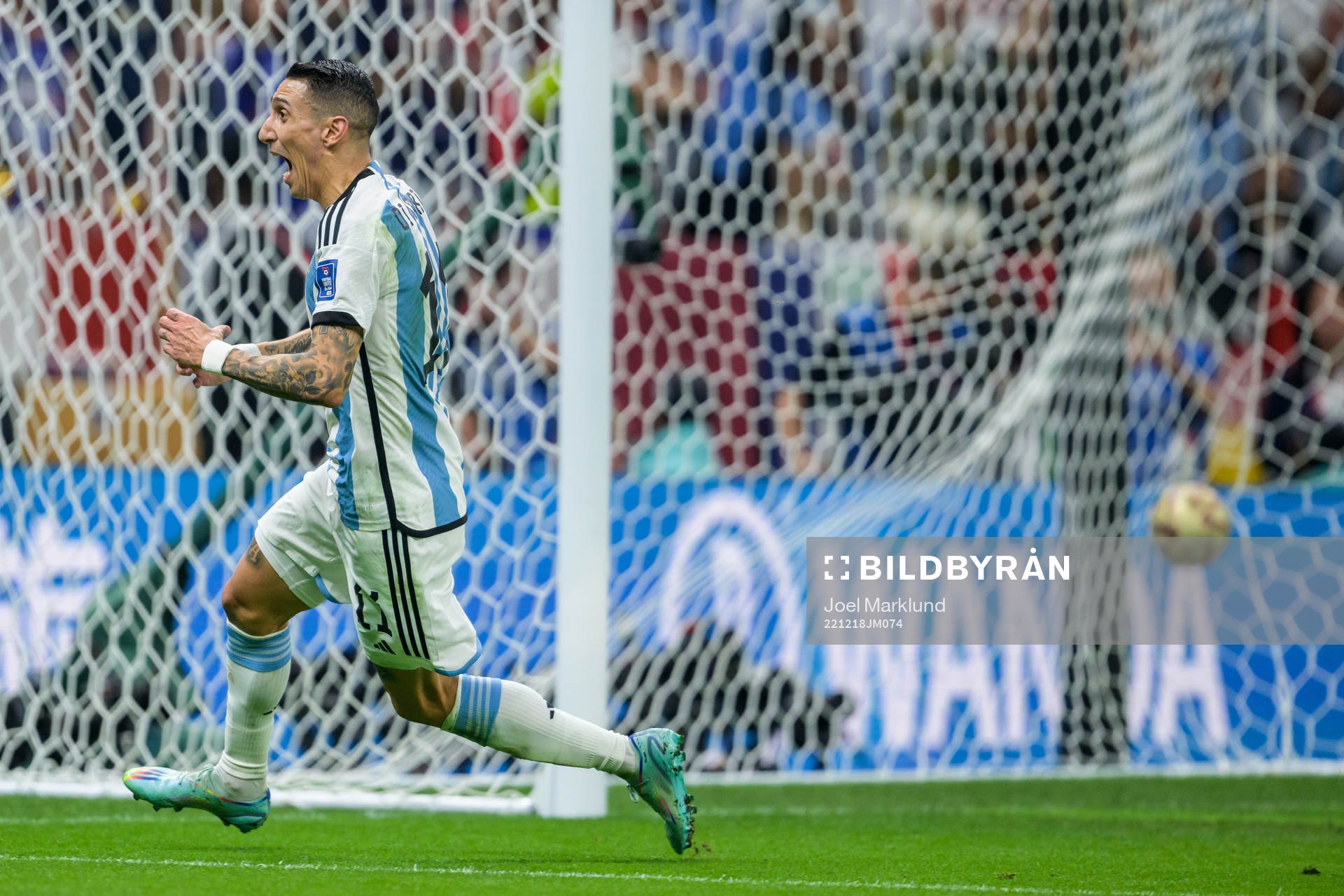 Angel de Maria of Argentina celebrates