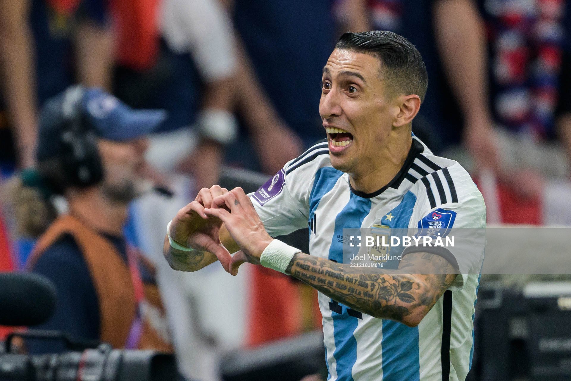 Angel de Maria of Argentina celebrates