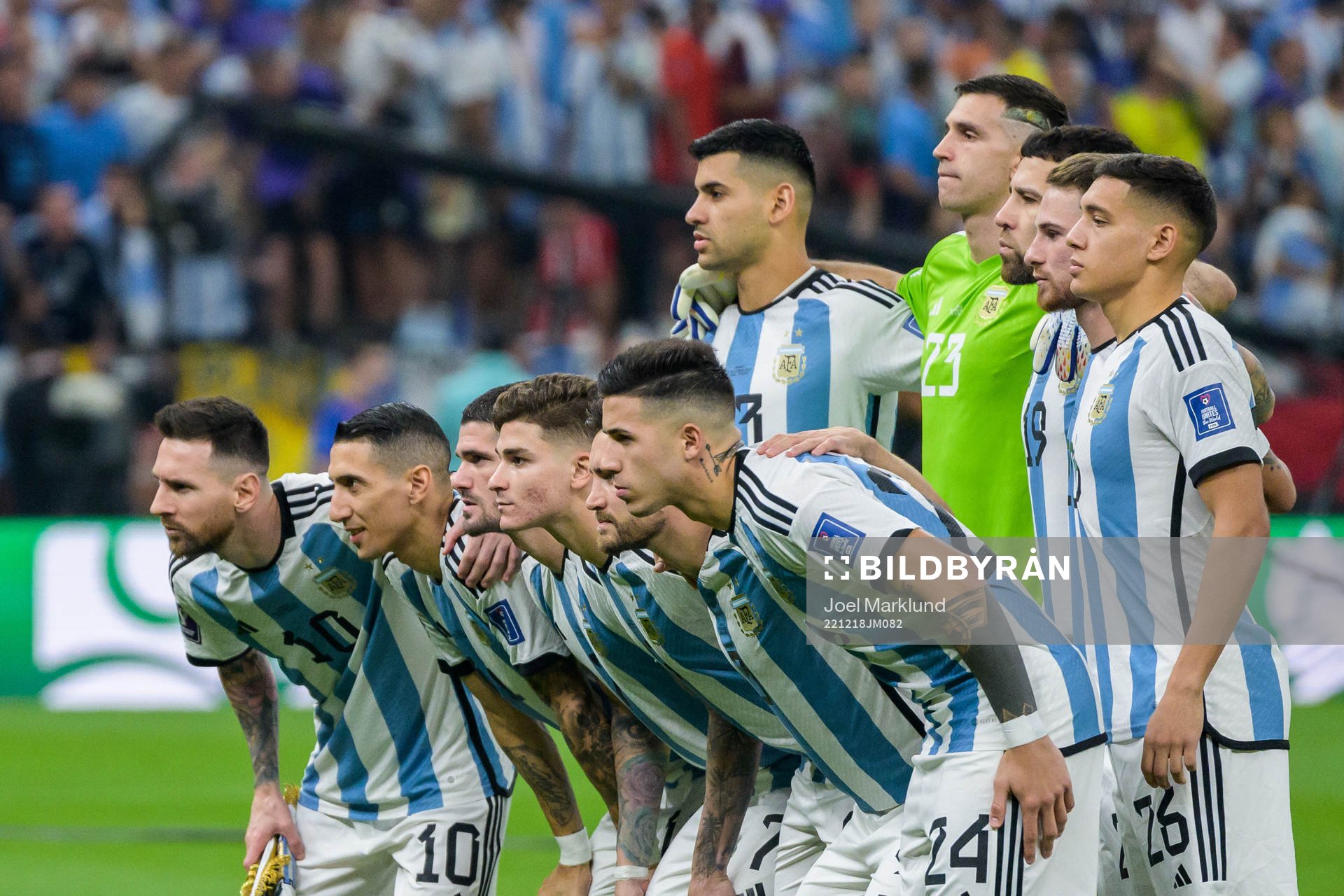 The starting eleven of Argentina pose for a photo