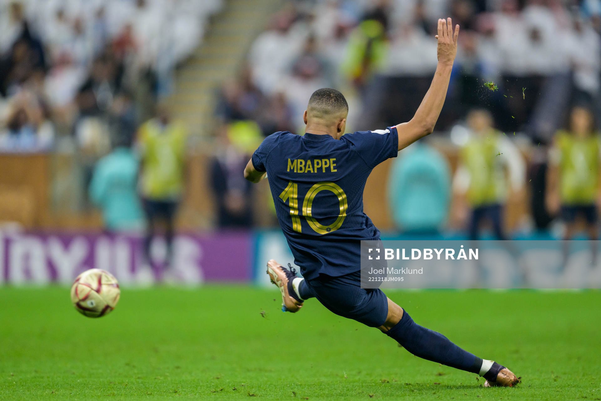 Kylian Mbappe of France scores 2-2
