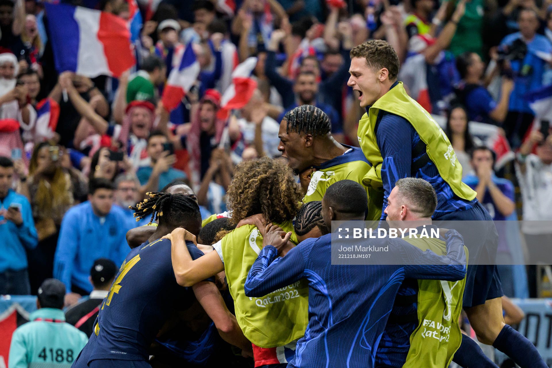 Players of France celebrate