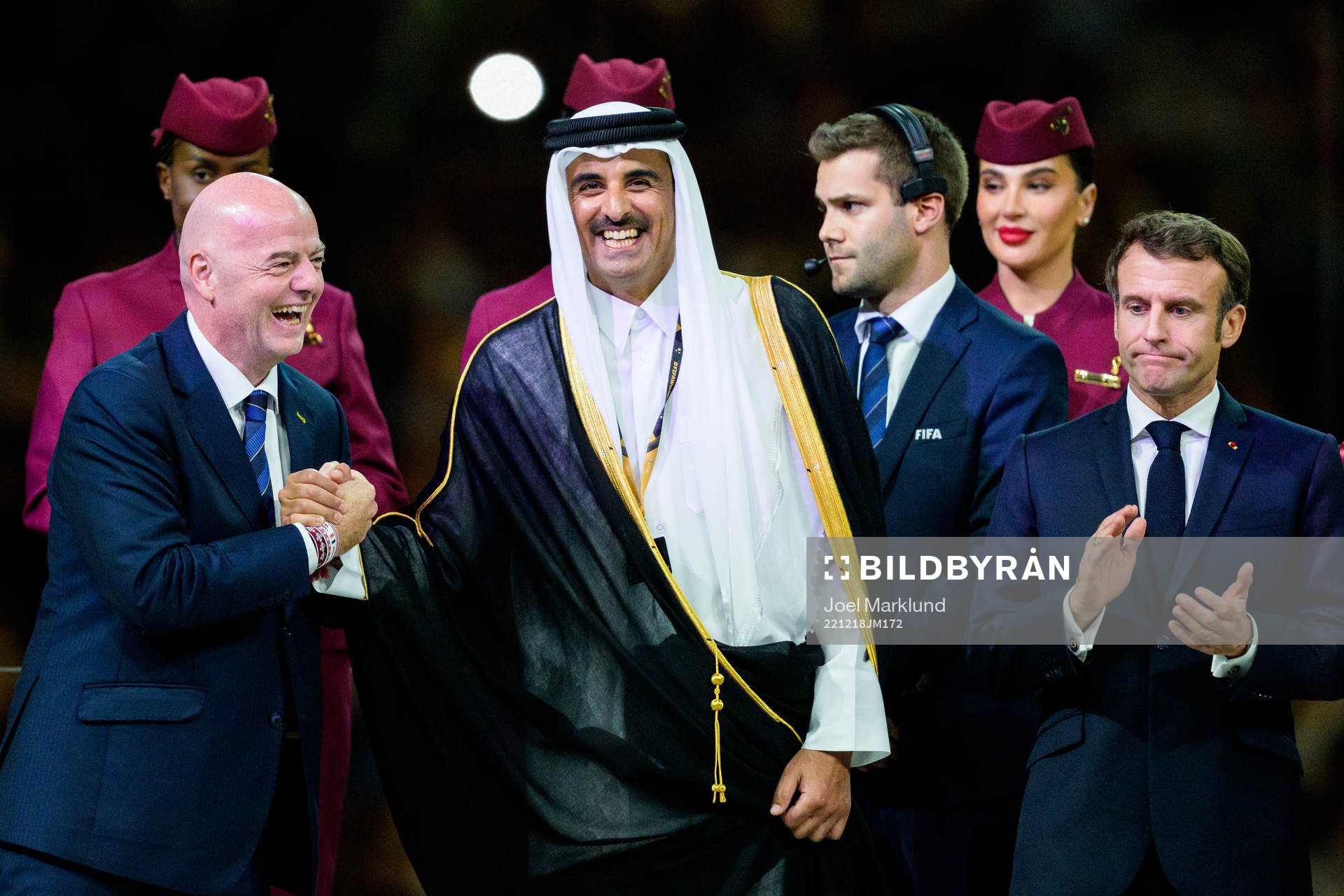 Gianni Infantino, president of FIFA, Tamim bin Hamad Al