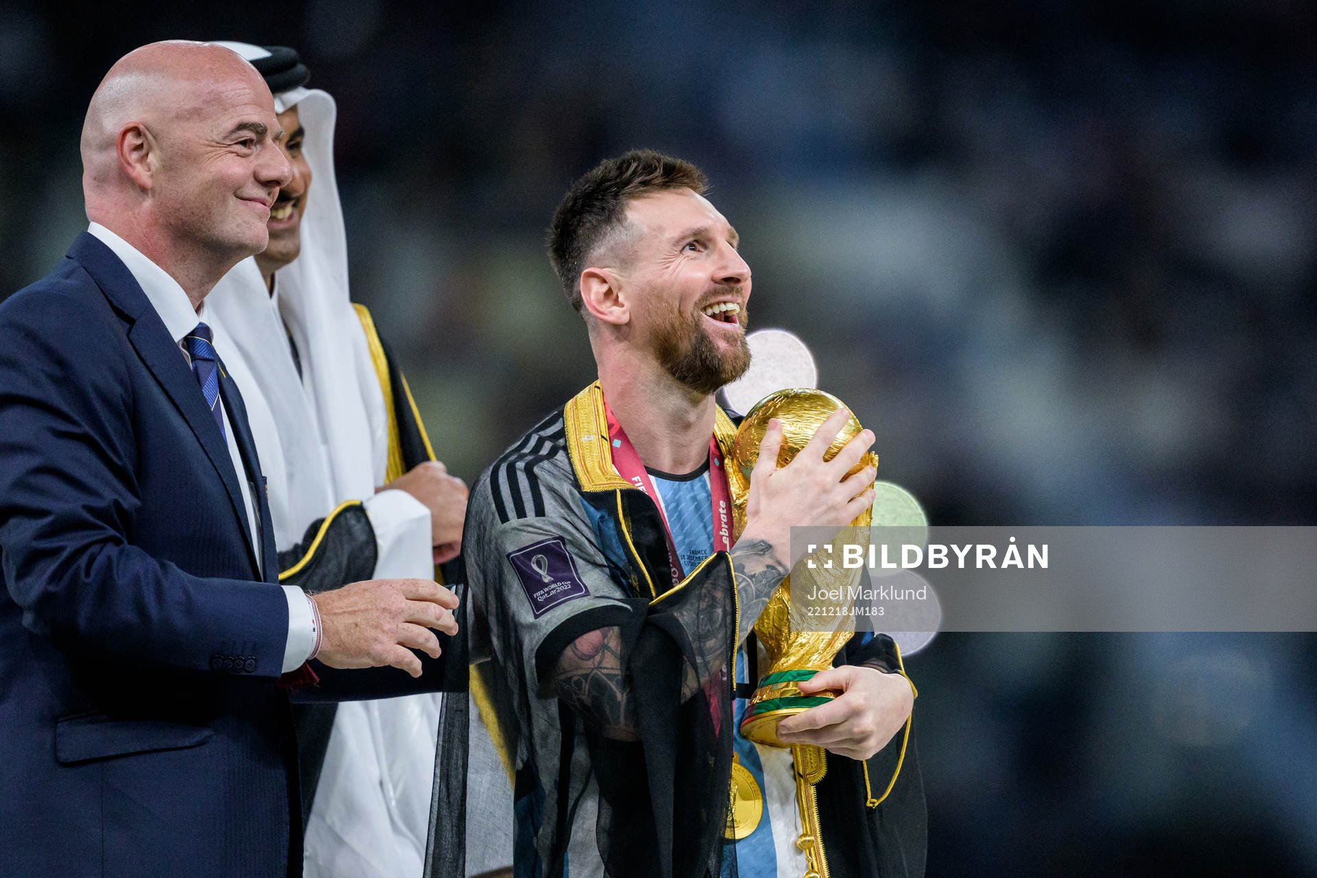Gianni Infantino, president of FIFA, and Lionel Messi of