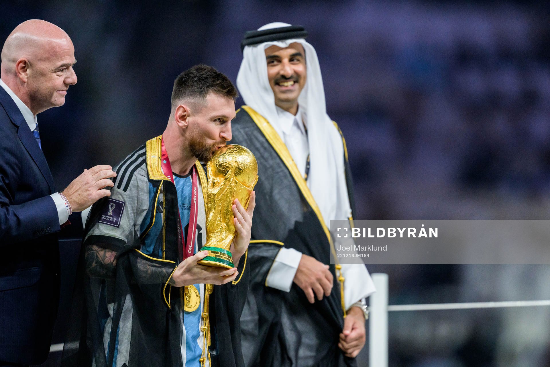 Gianni Infantino, president of FIFA, and Lionel Messi of