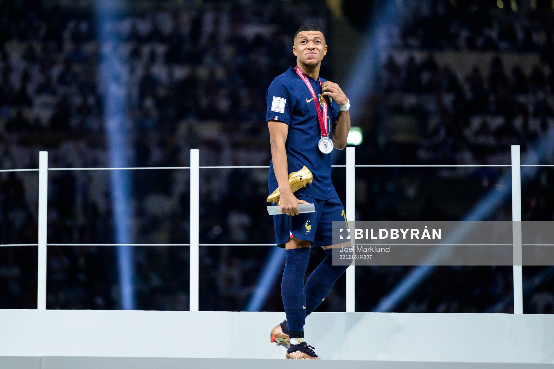 Kylian Mbappe of France looks dejected