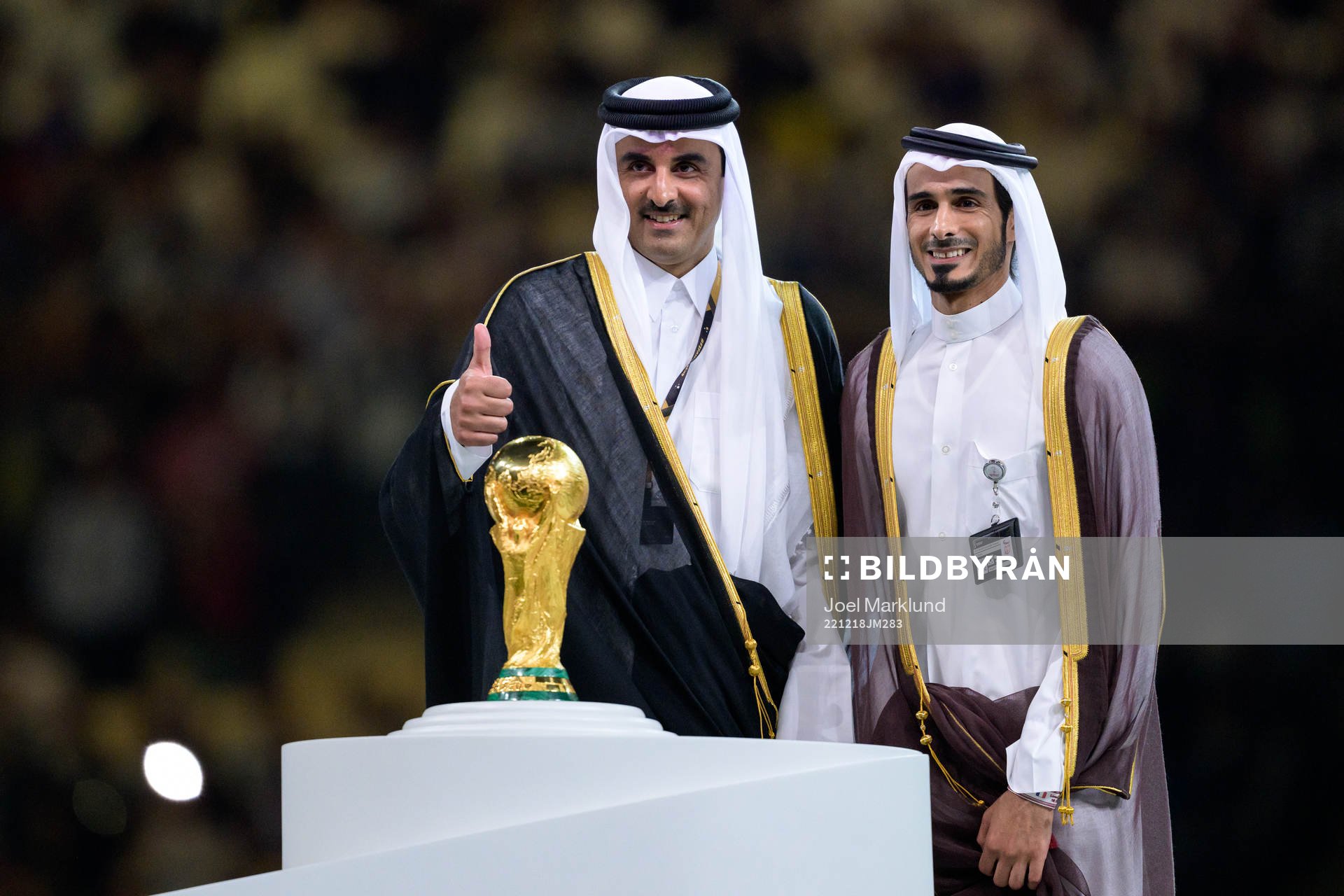 Tamim bin Hamad Al Thani, Emir of Qatar, pose for a photo