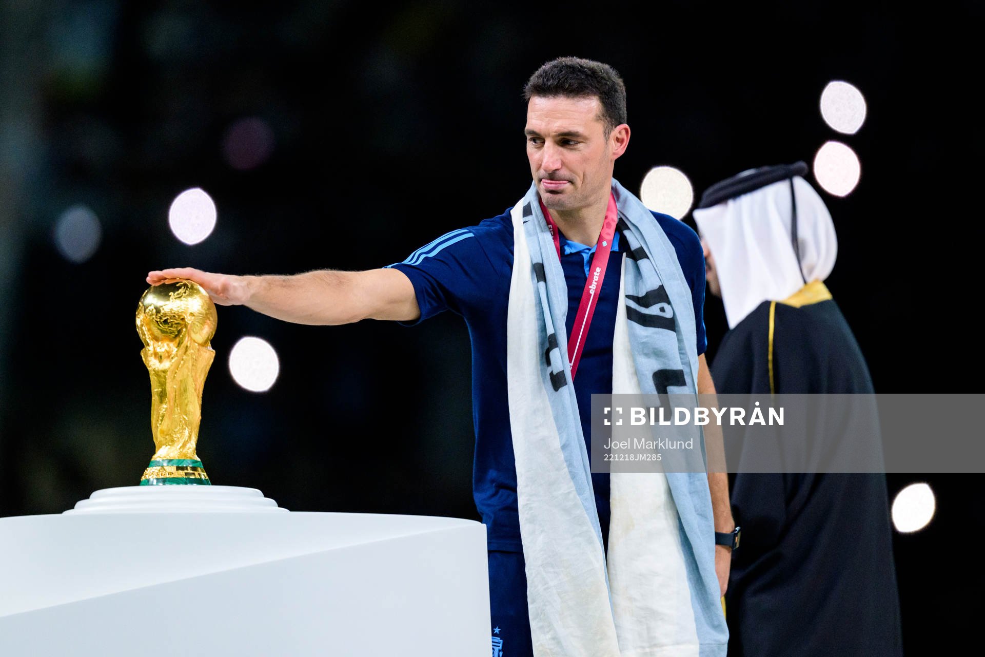 head coach Lionel Scaloni of Argentina with the FIFA World