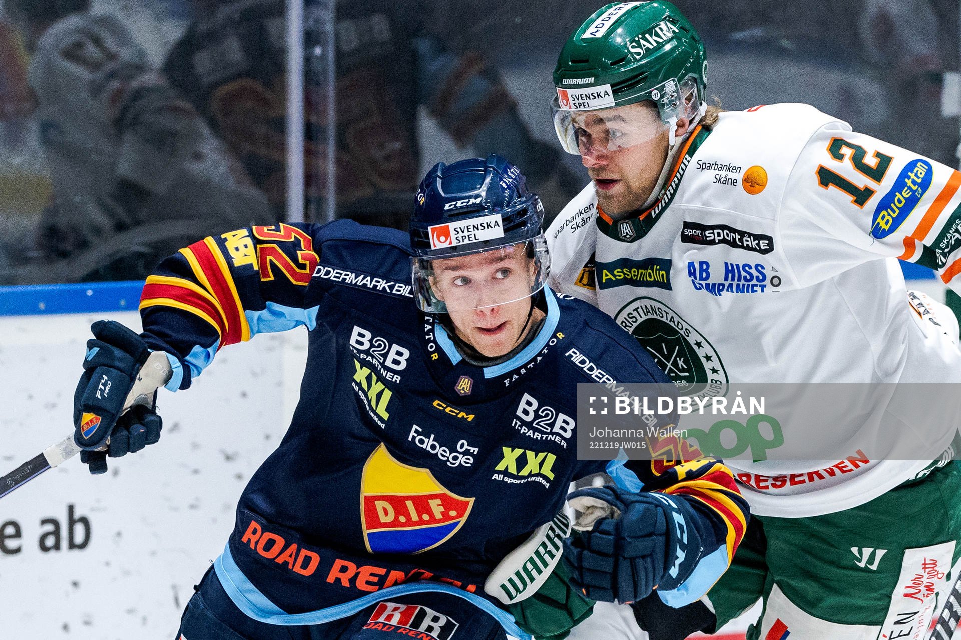 Djurgårdens Mika Ounasvuori och Kristianstads Roope
