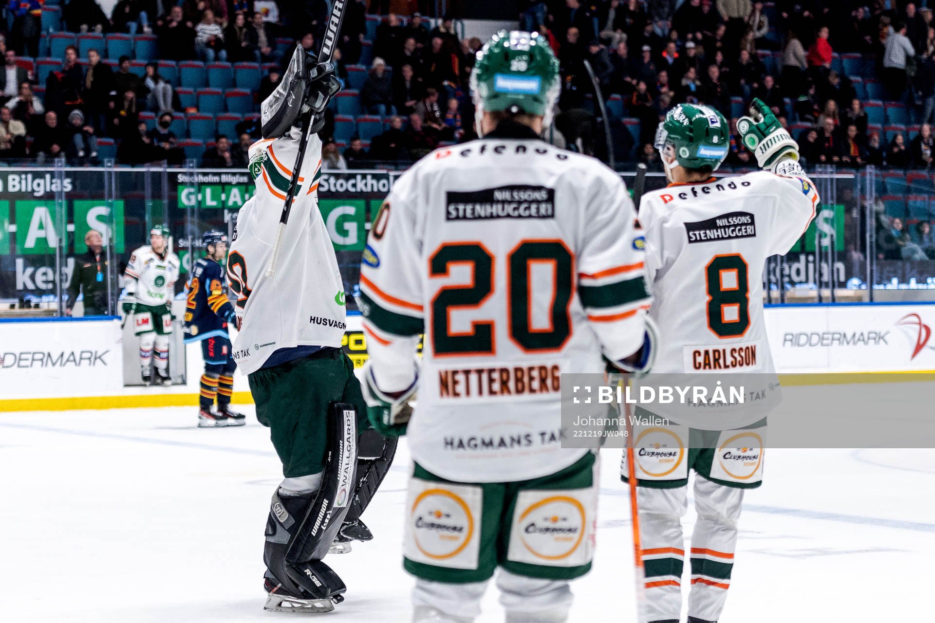 Kristianstads målvakt Filip Larsson, Pontus Netterberg och