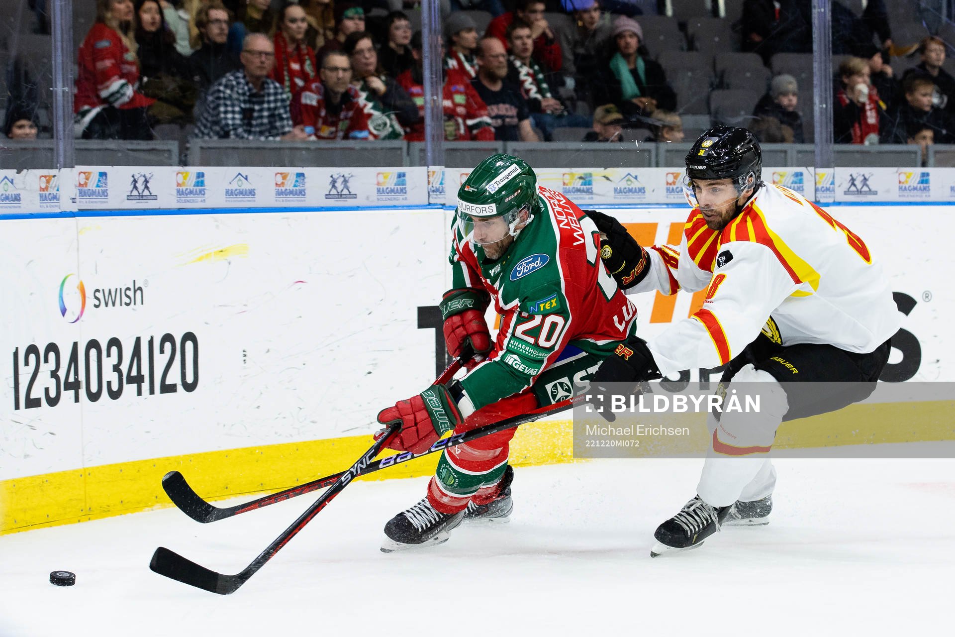 Frölundas Joel Lundqvist och Brynäs Mikko Niemelä