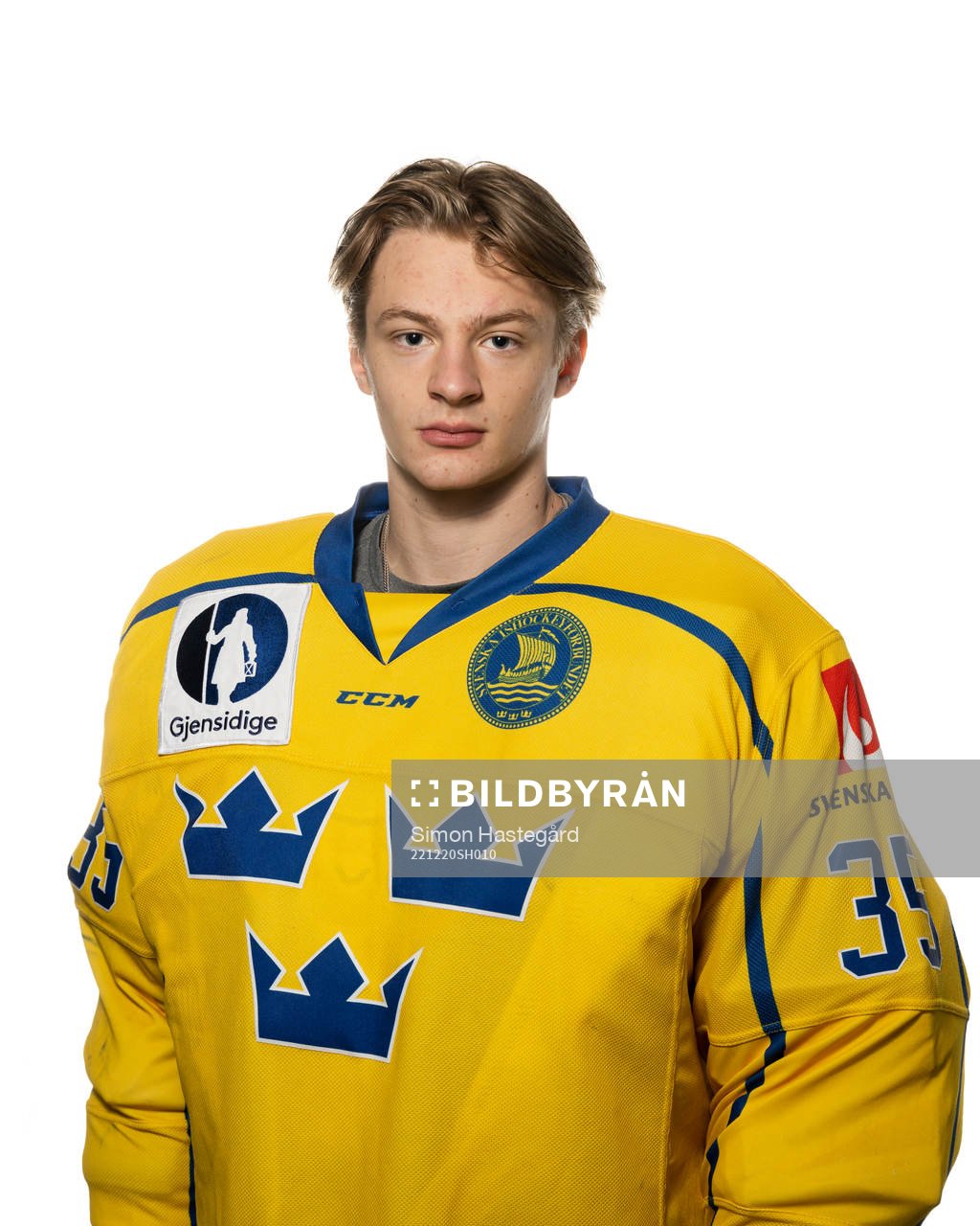 Goaltender Carl Lindbom of Sweden poses for a portrait